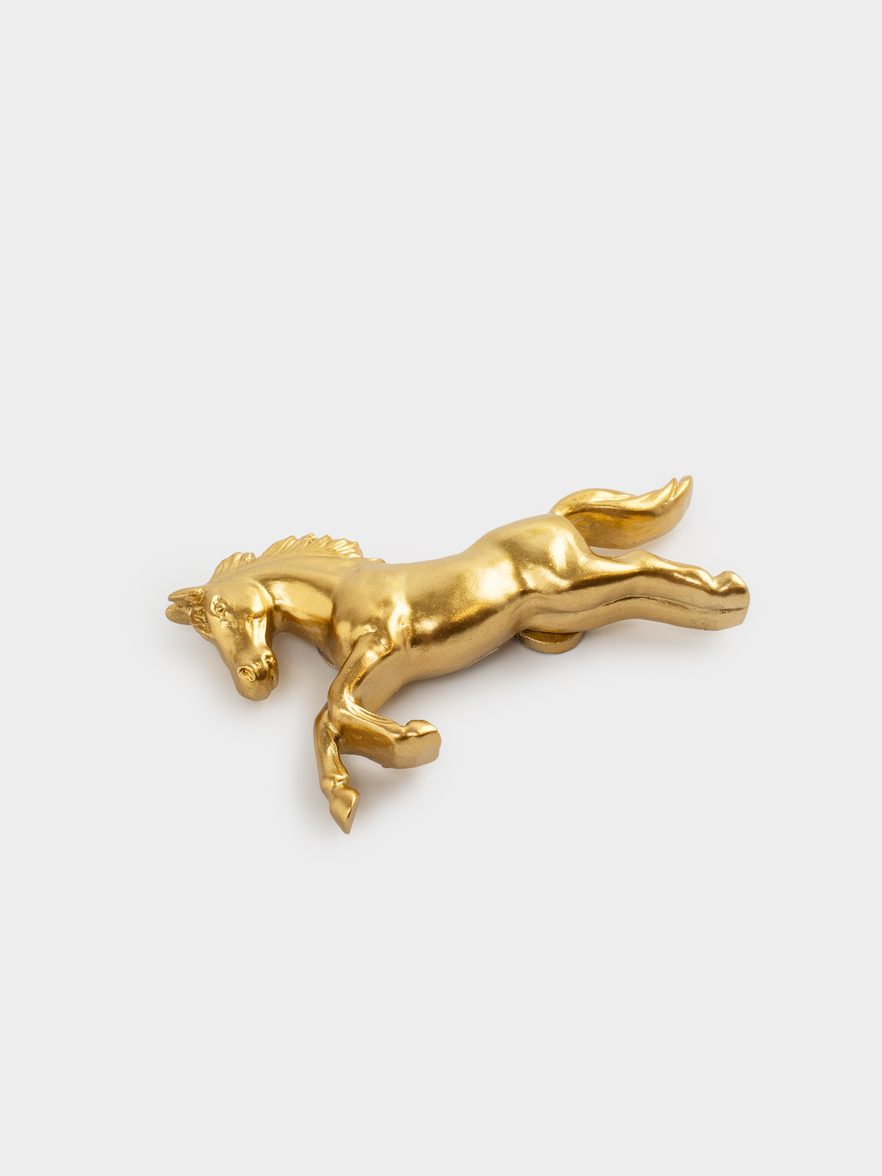 Магнит, 9 см, полирезин, золотистый, Конь, Horse gold, image-1