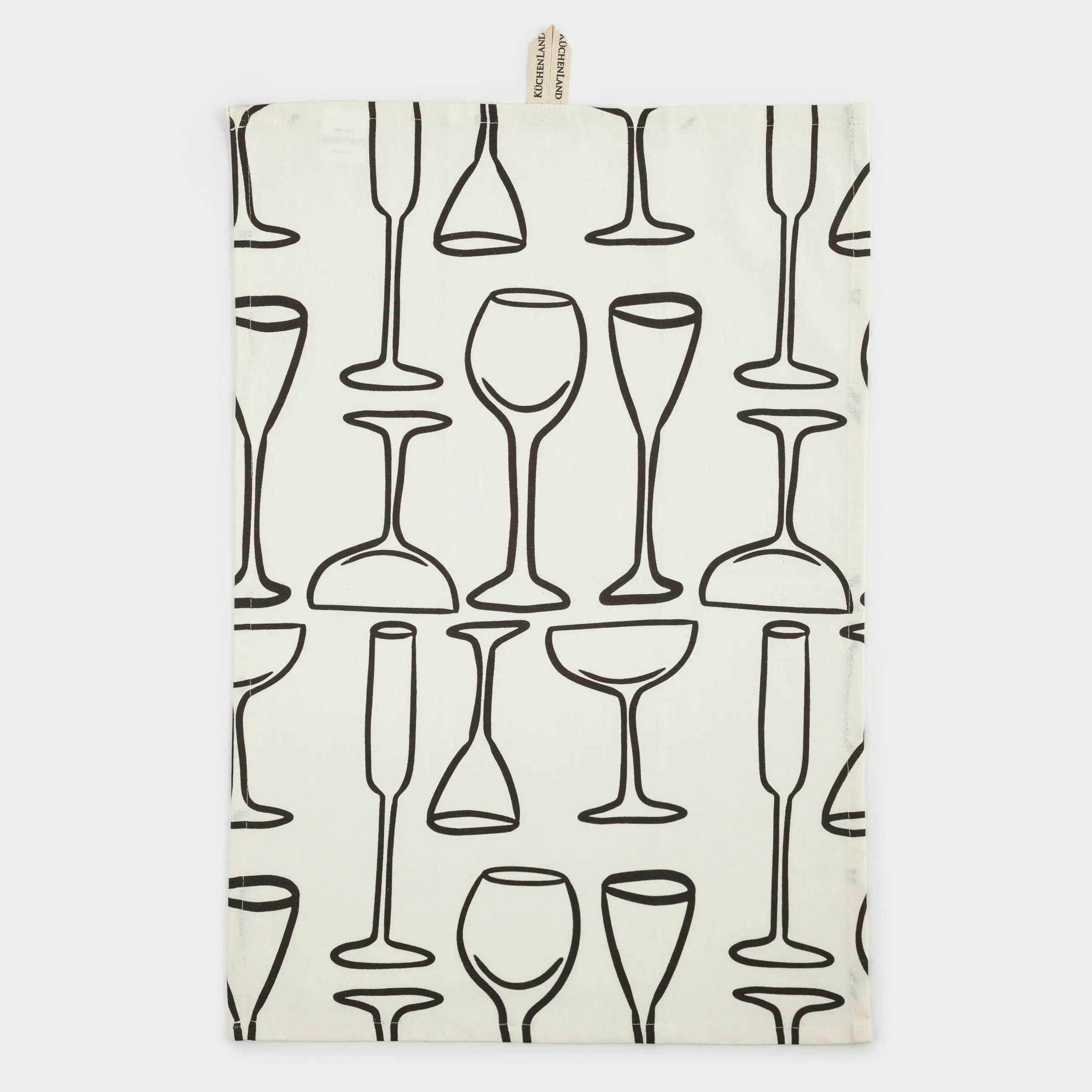 Полотенце кухонное, 40х60 см, хлопок, бежевое, Бокалы, Kitchen art