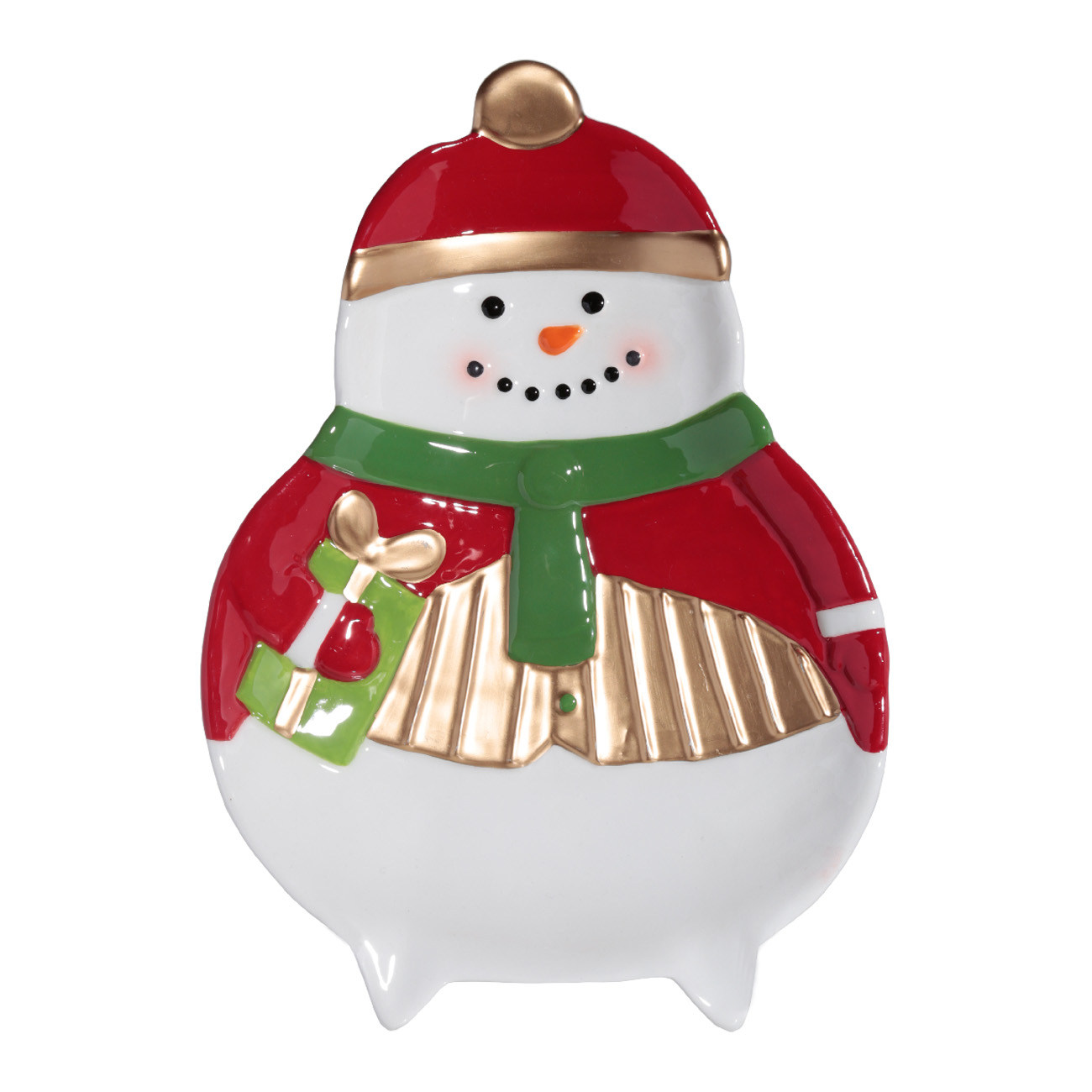 

Блюдо, 26 см, керамика, Снеговик в красном, Christmas classic