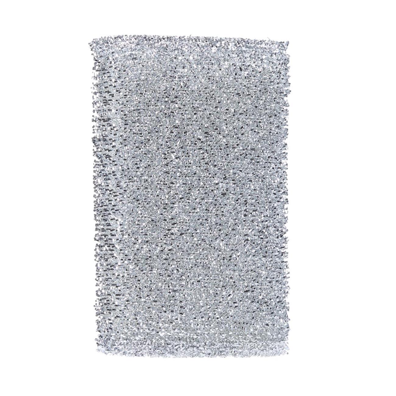 Губка для мытья посуды, 13х9 см, дакрон/поролон, серебристая, Clean, image-0
