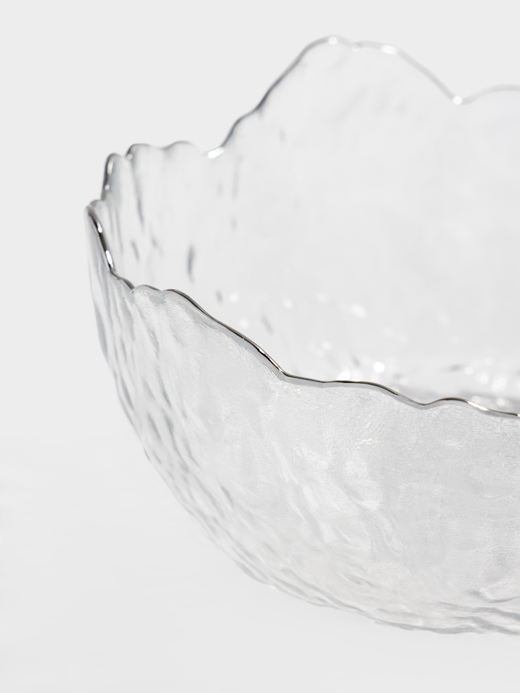 Салатник, 20х9 см, 1,1 л, стекло, с серебристым кантом, Nautilus silver, image-3