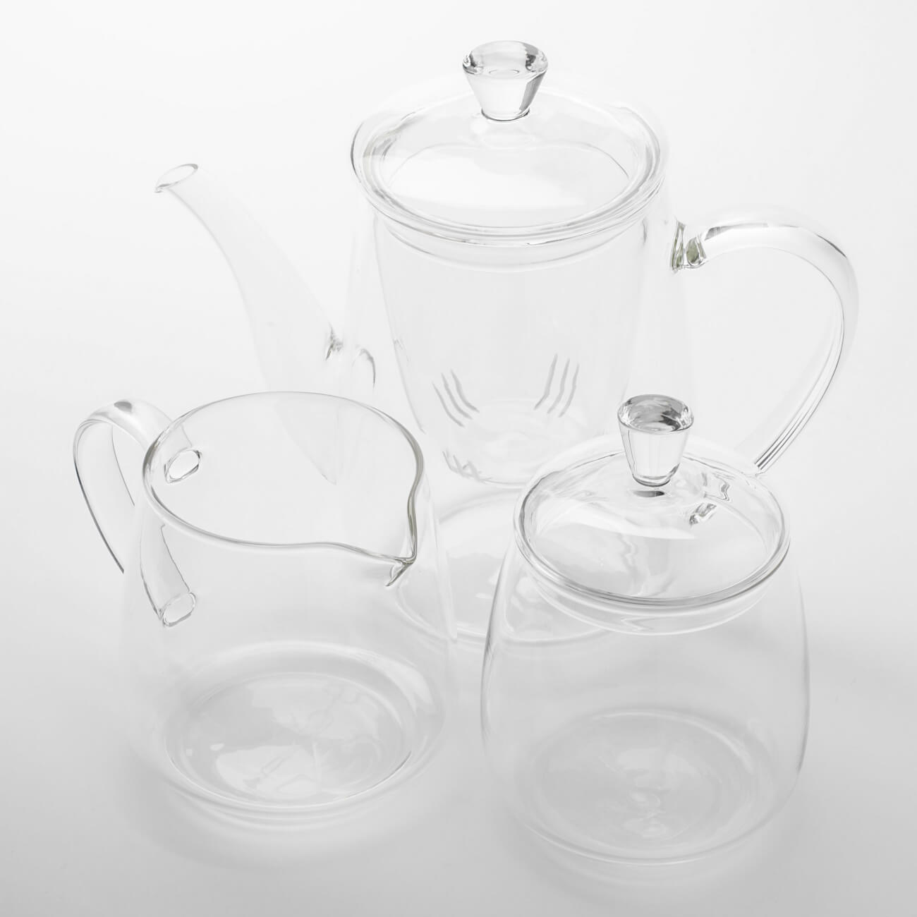 Набор чайный, 3 пр, стекло Б, Clear чайный набор bonaffini