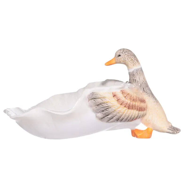Блюдо глубокое, 20х11 см, керамика, Утка с листом, Duck ,image-0
