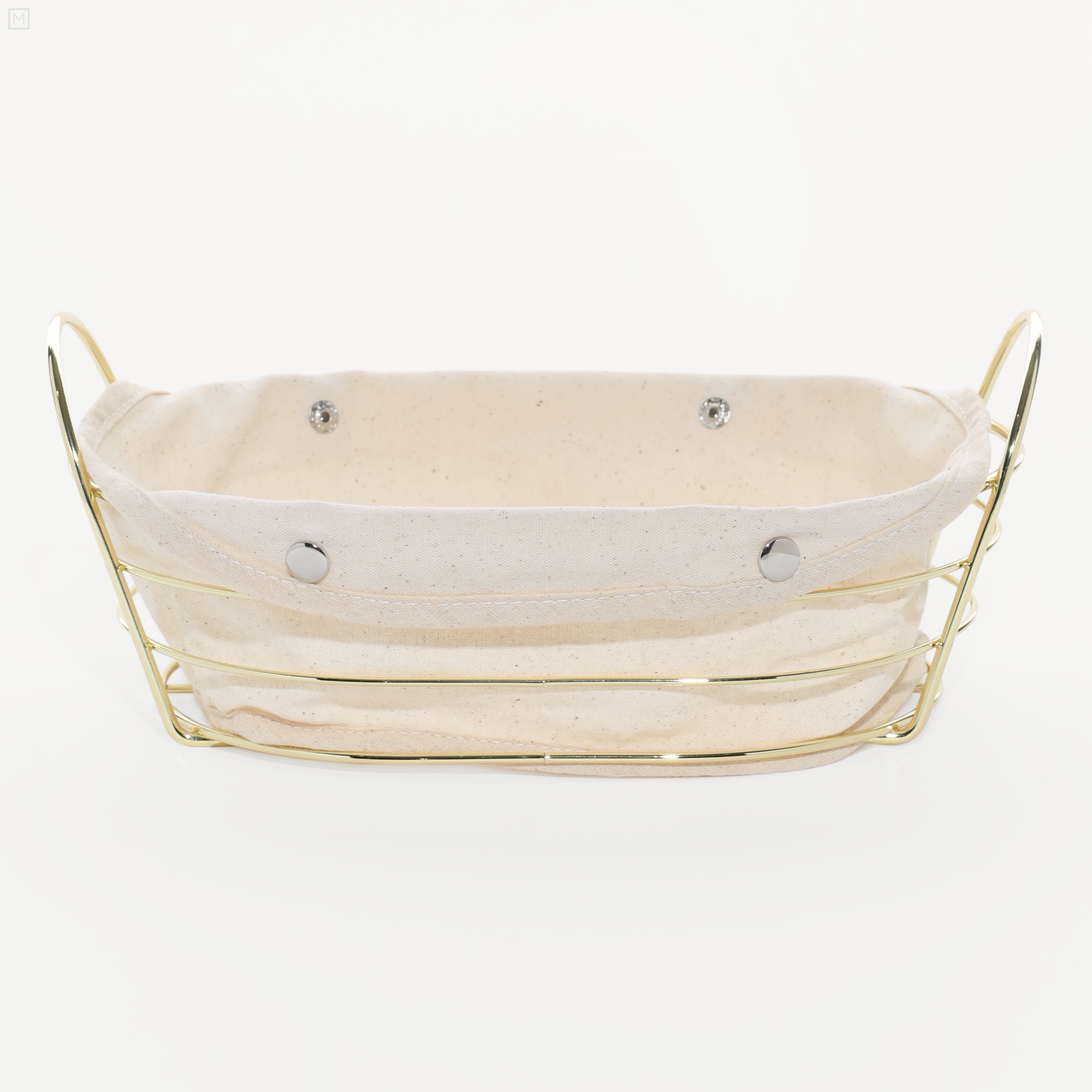 Корзина для хлеба 27x20 см хлопокметалл овальная молочнаязолотистая Twist gold 1690₽