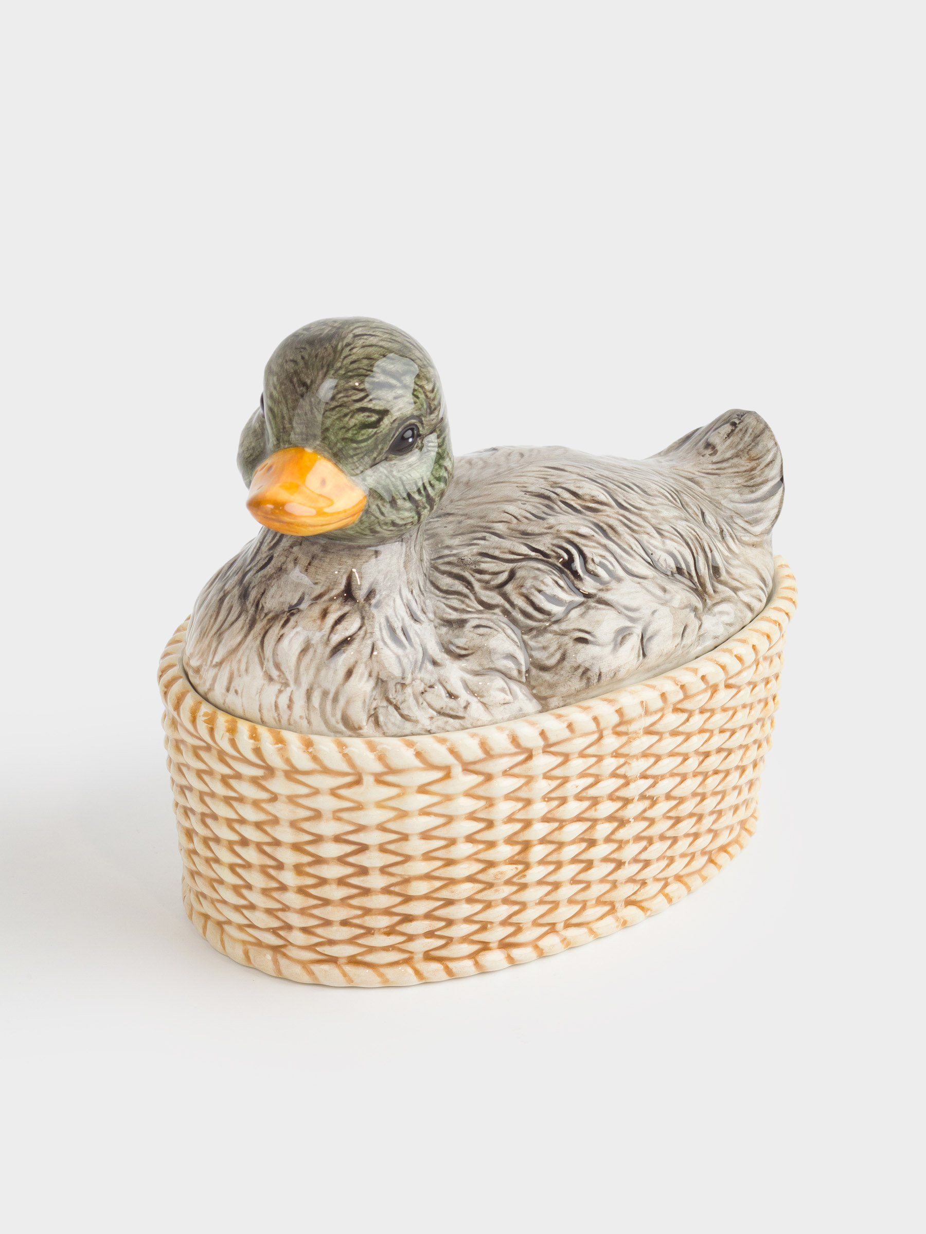 Емкость для хранения, 17х16 см, 600 мл, керамика, Утка на корзине, Duck, image-2