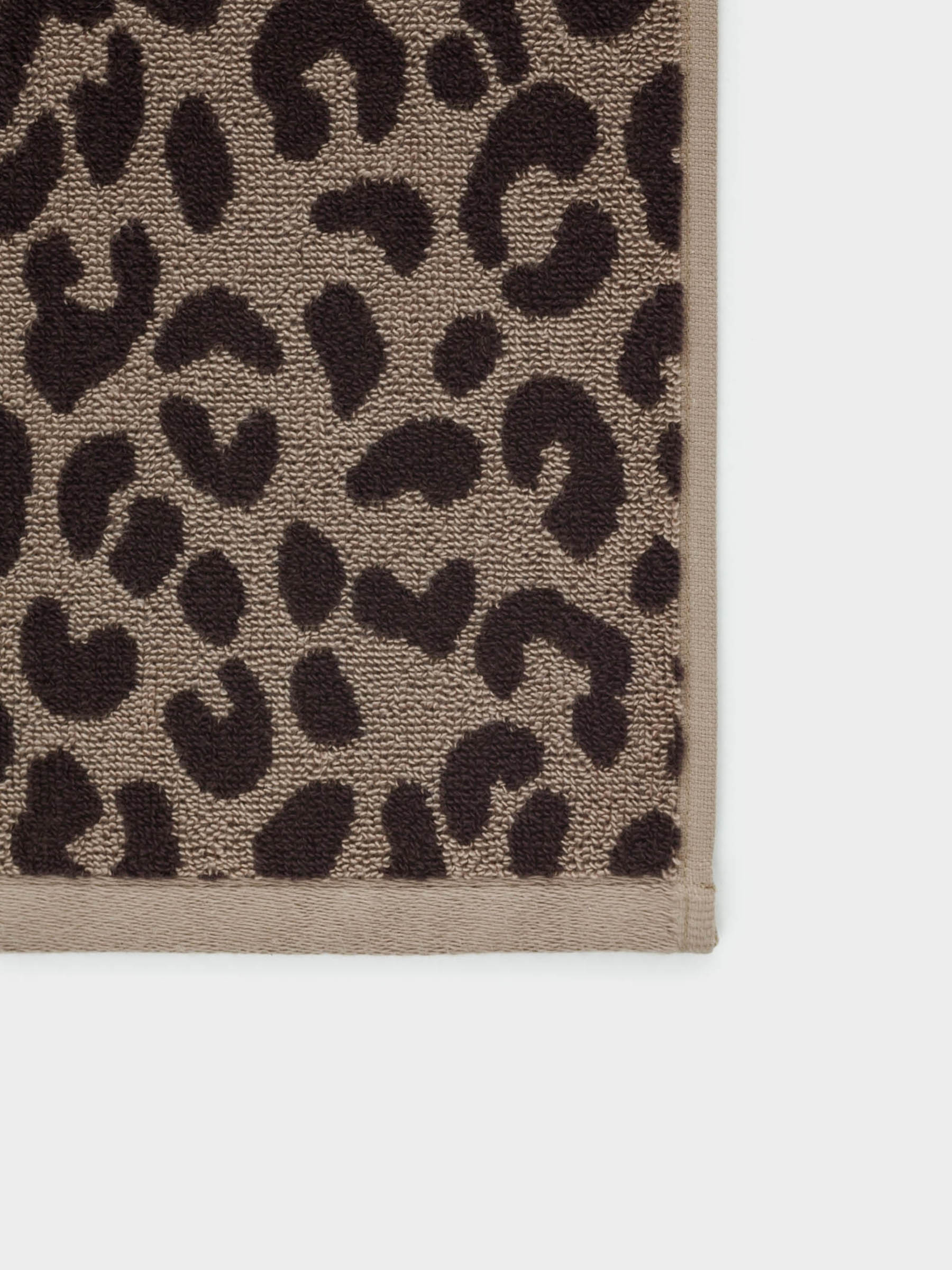 Полотенце, 50х100 см, хлопок, коричневое, Леопардовый принт, Leopard cotton