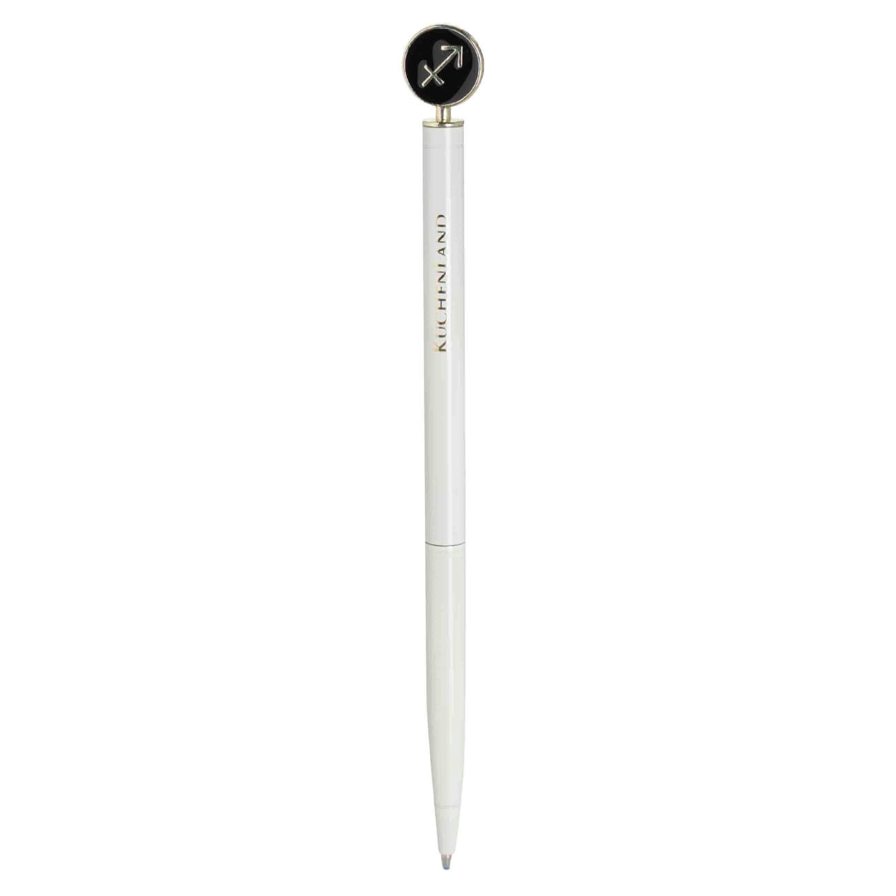 Ручка шариковая, 15 см, с фигуркой, сталь, молочно-золотистая, Стрелец, Zodiac