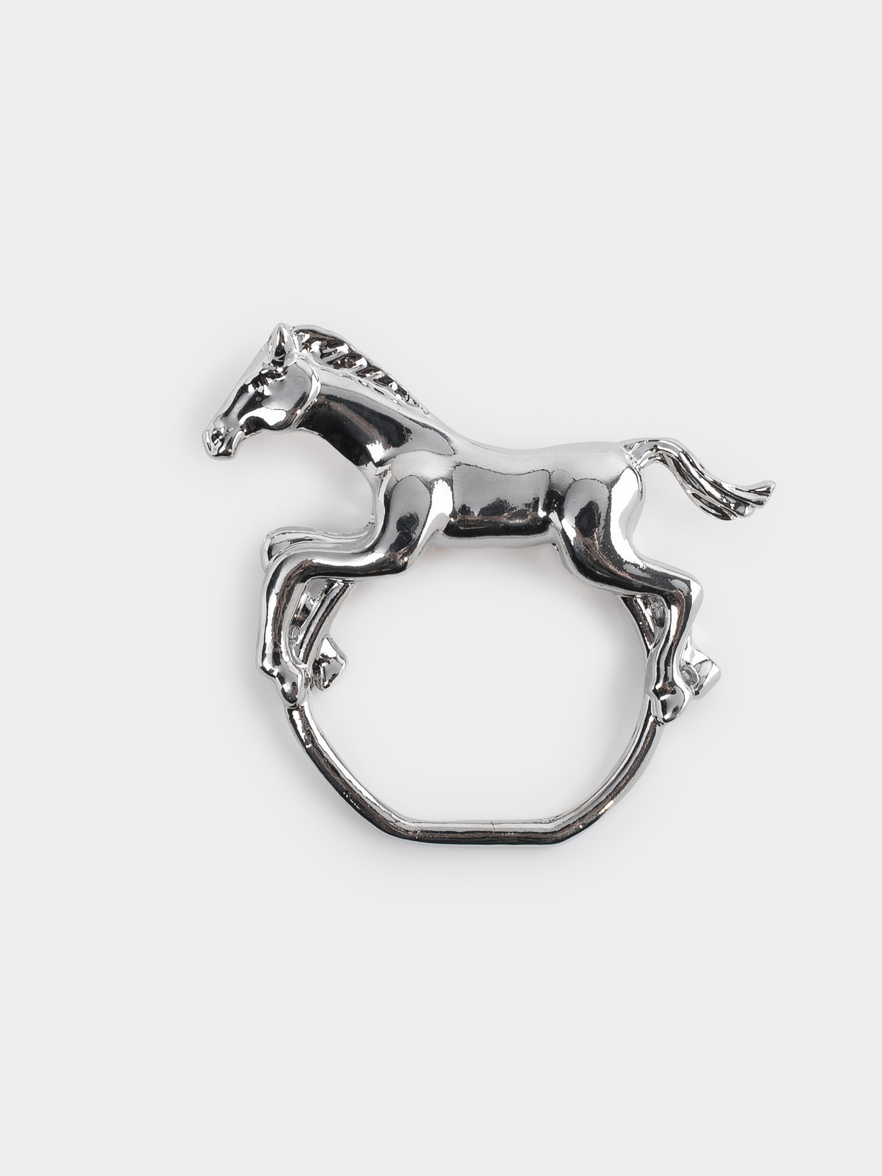 Кольцо для салфеток, 7 см, металл, серебристое, Лошадка, Horse silver, image-2