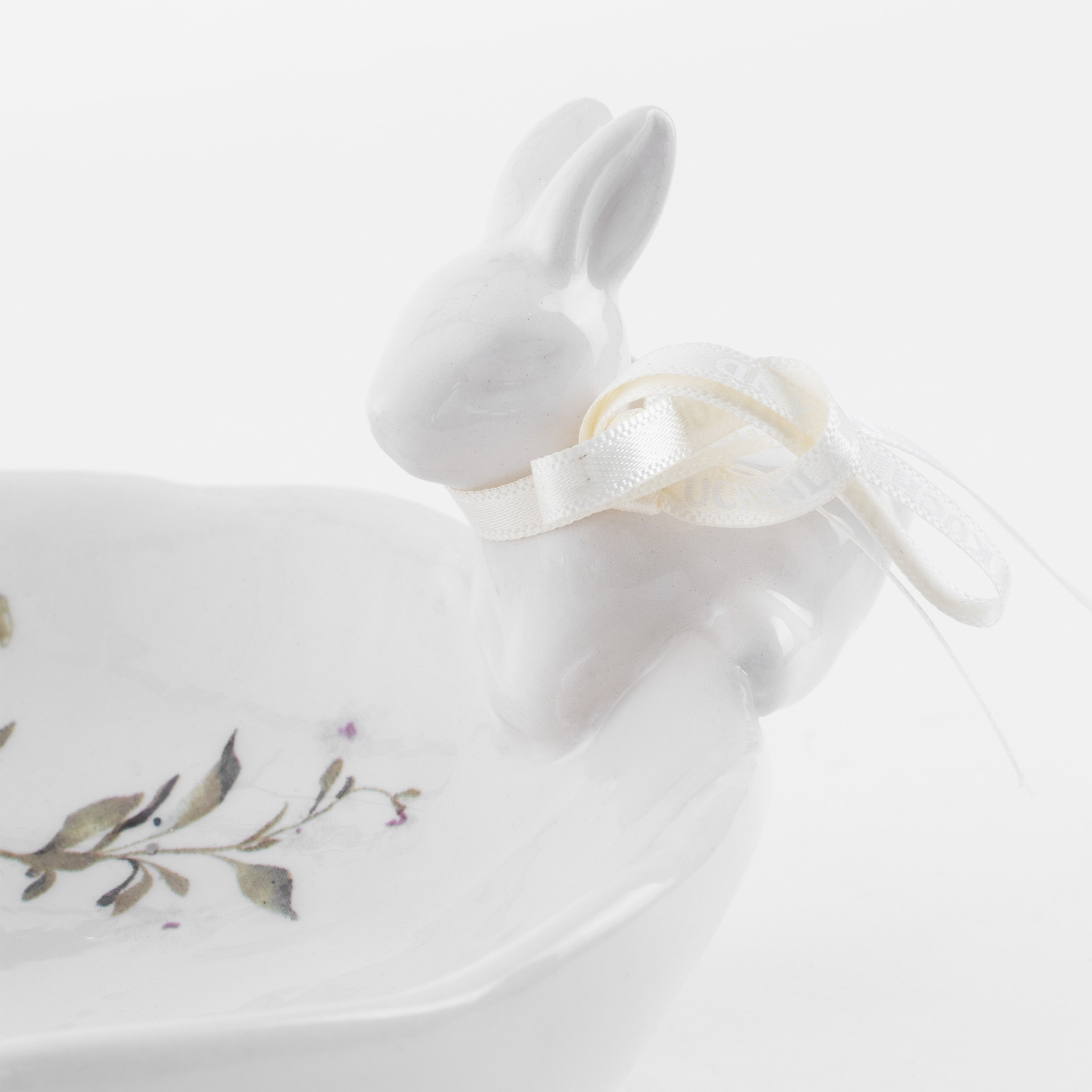 Пиала, 13х4 см, керамика, белая, Кролик и цветы, Easter изображение № 4