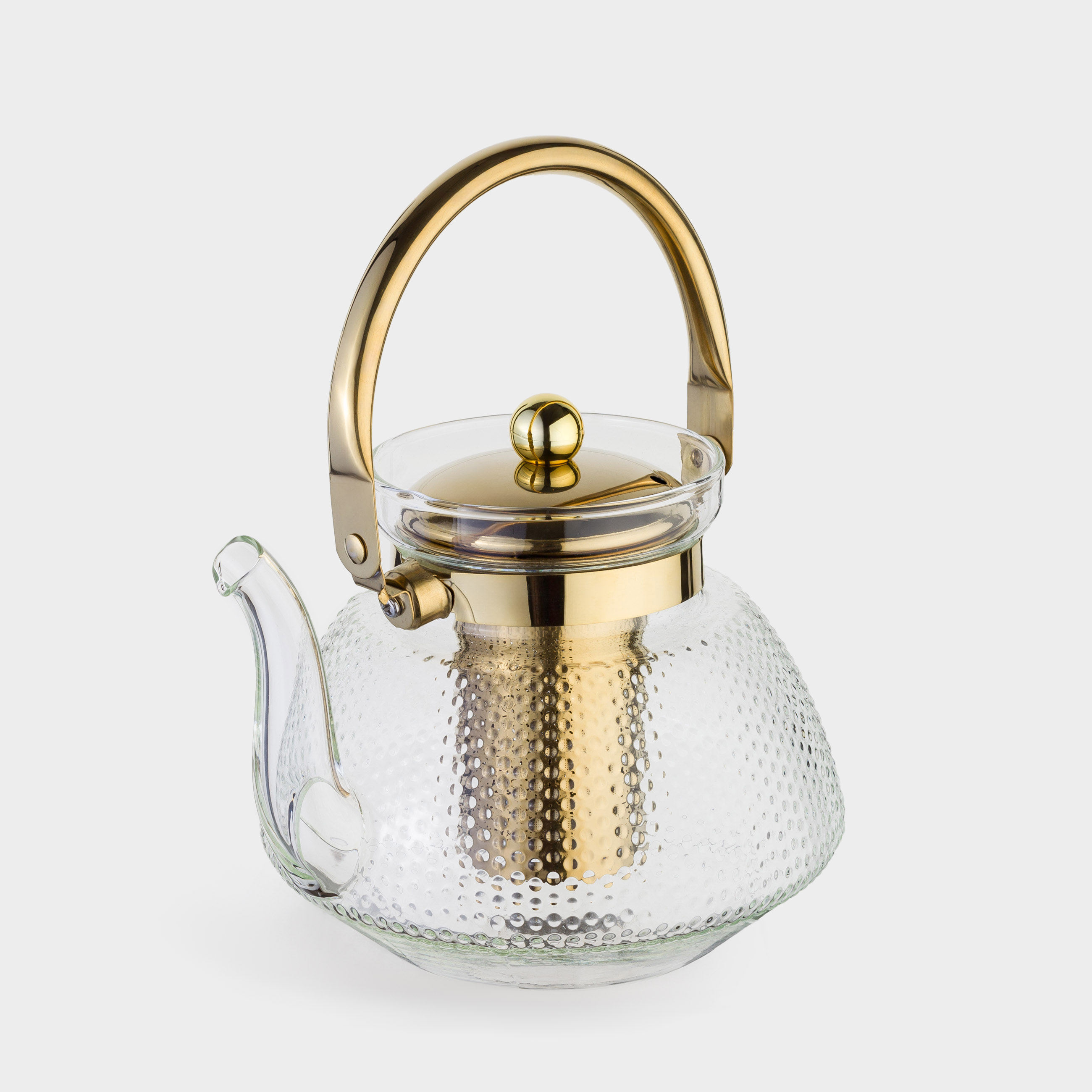 Чайник заварочный, 1,3 л, стекло Б/сталь, золотистый, Classic gold, image-0