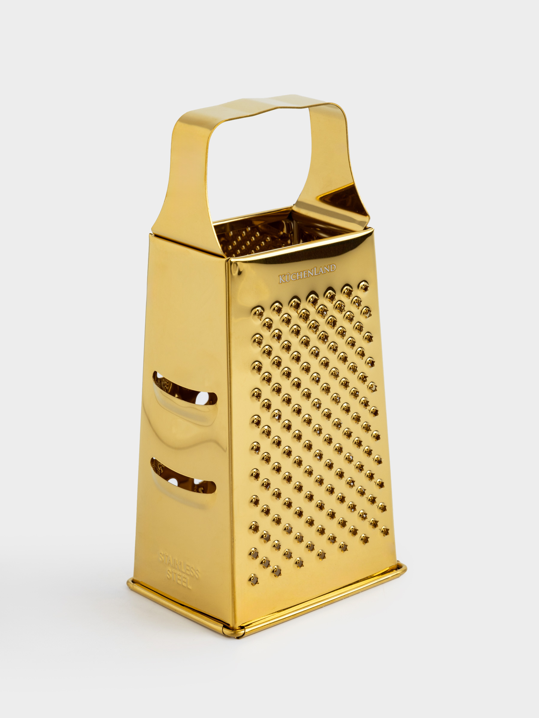 Терка, 18 см, четырехгранная, сталь, золотистая, Classic gold, image-1
