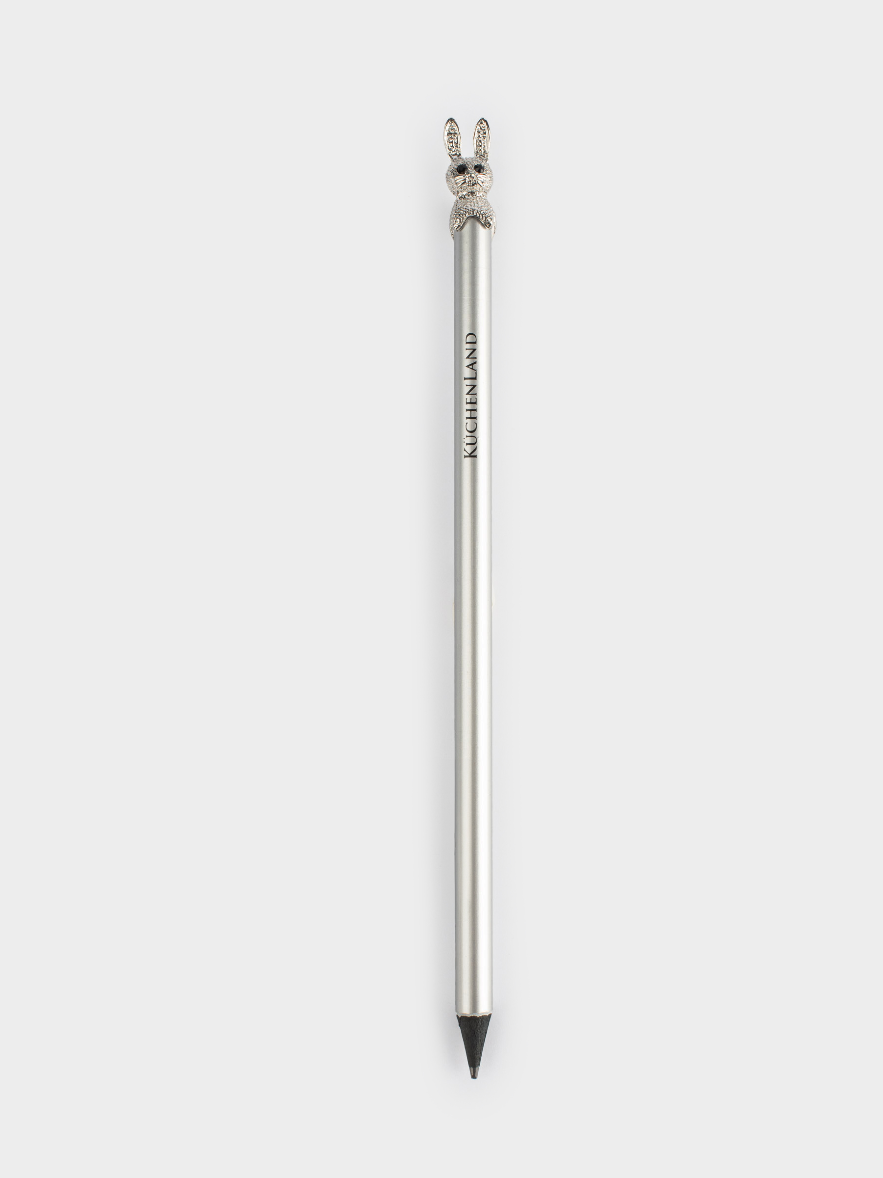 Карандаш, 18 см, чернографитный, с фигуркой, серебристый, Заяц, Draw, image-0