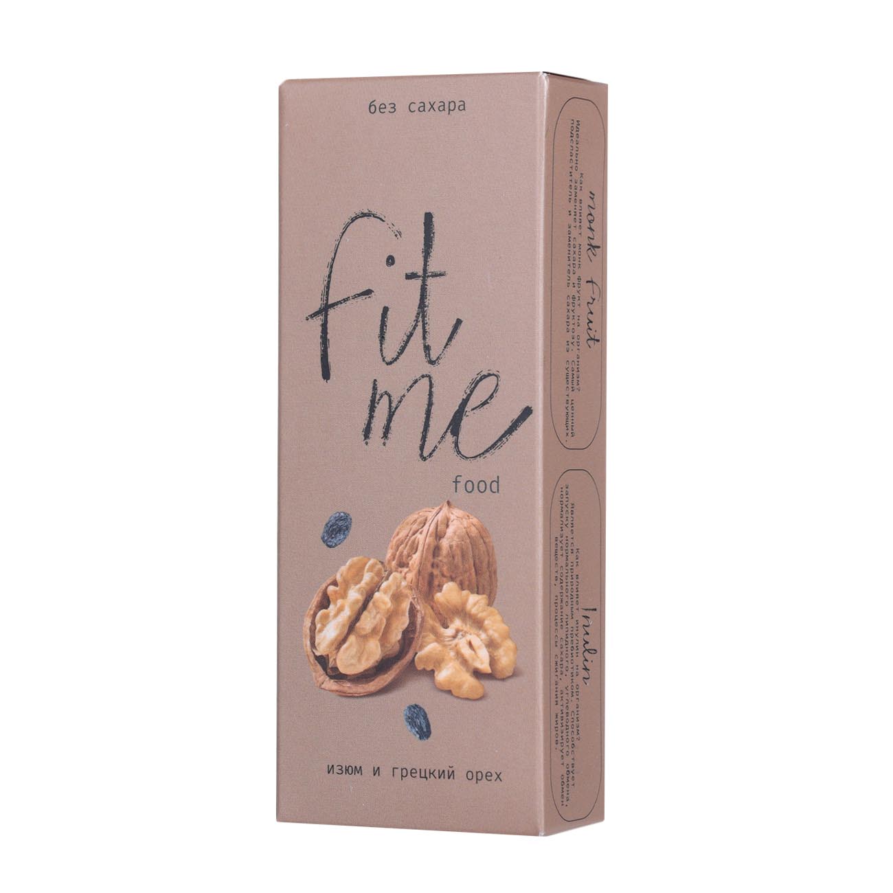 

Батончик, 40 гр, в шоколаде, Грецкий орех/изюм, Fit me food