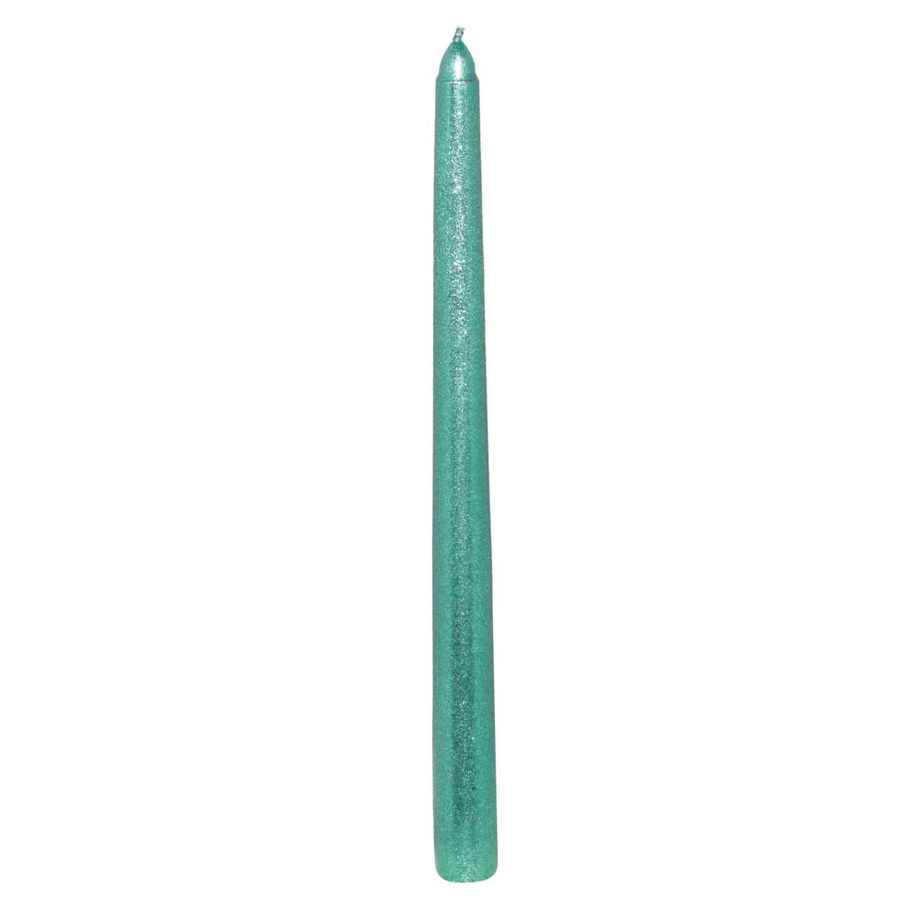 Свеча, 25 см, тонкая, с блестками, темно-зеленая, Sparkly candle изображение № 1