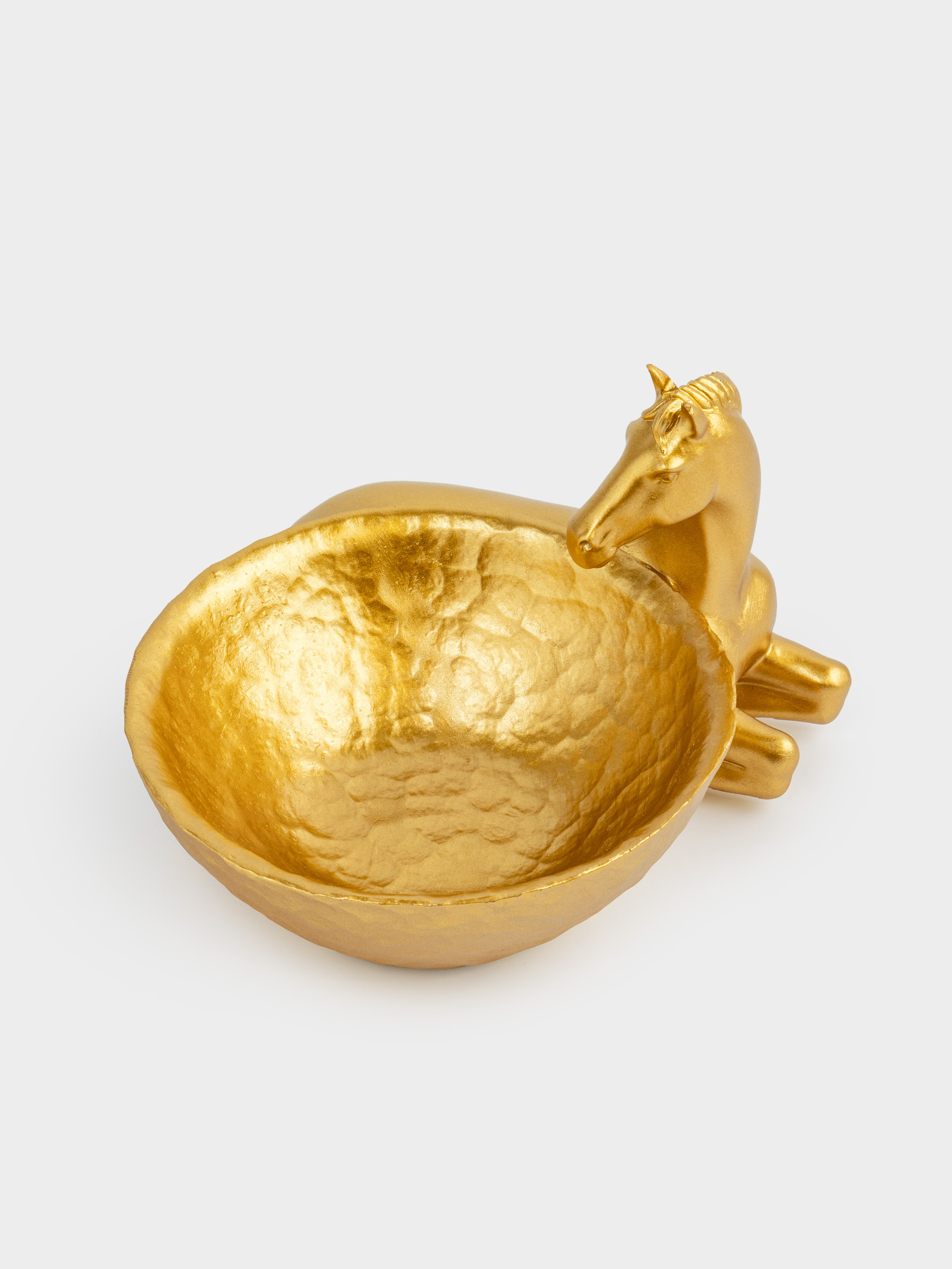 Конфетница, 16х11 см, полирезин, золотистая, Лошадь, Horse gold, image-1