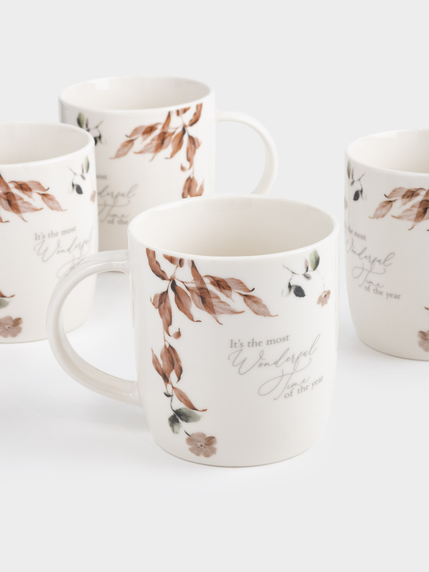 Кружка, 360 мл, 4 шт, фарфор N, Осенние цветы, Refined floral, image-5
