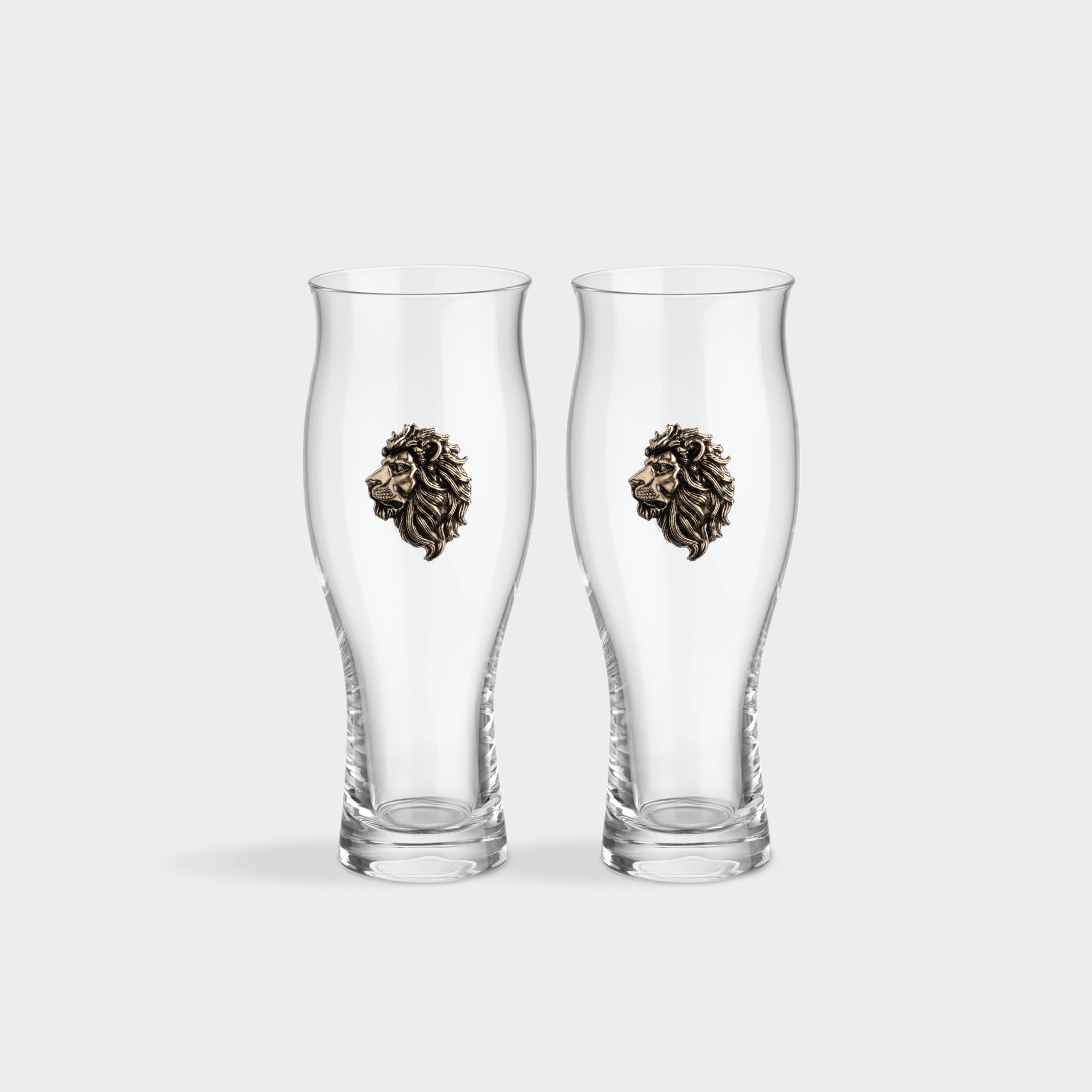 Стакан для пива 17 см 600 мл 2 шт стеклометалл Золотистый лев Lux elements 1990₽