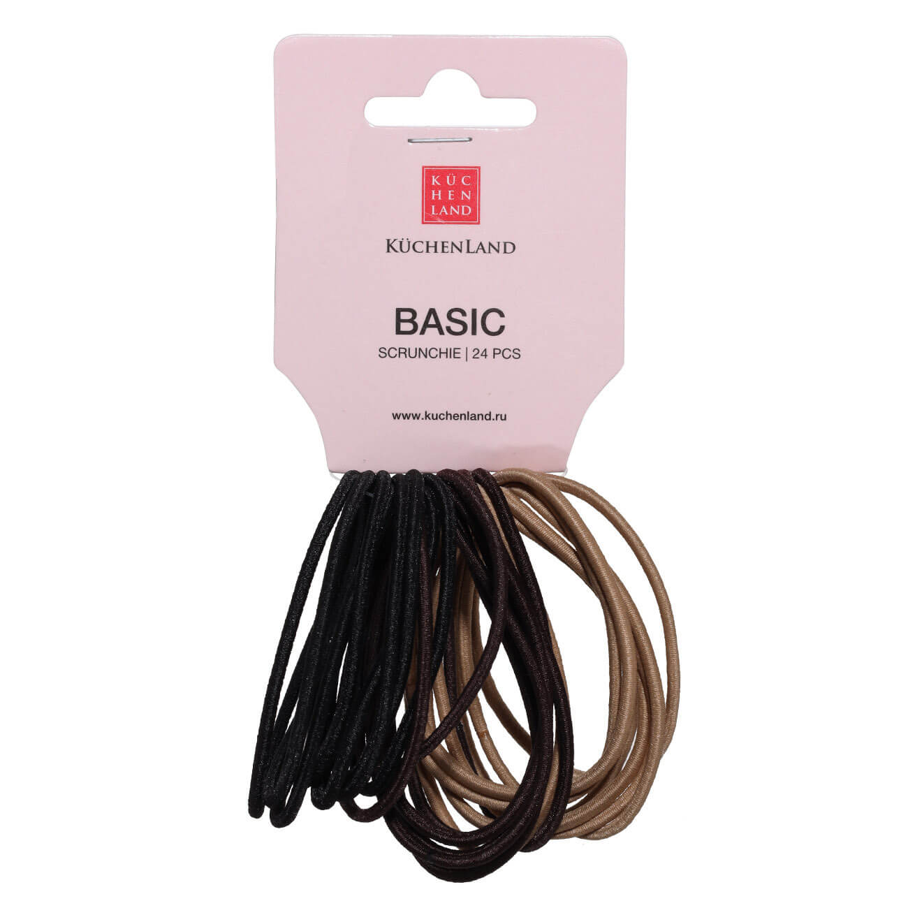 Резинка для волос, 4 см, 24 шт, полиэстер, черная/коричневая/бежевая, Basic сумка basic 2 desigual 23saxp19 коричневая