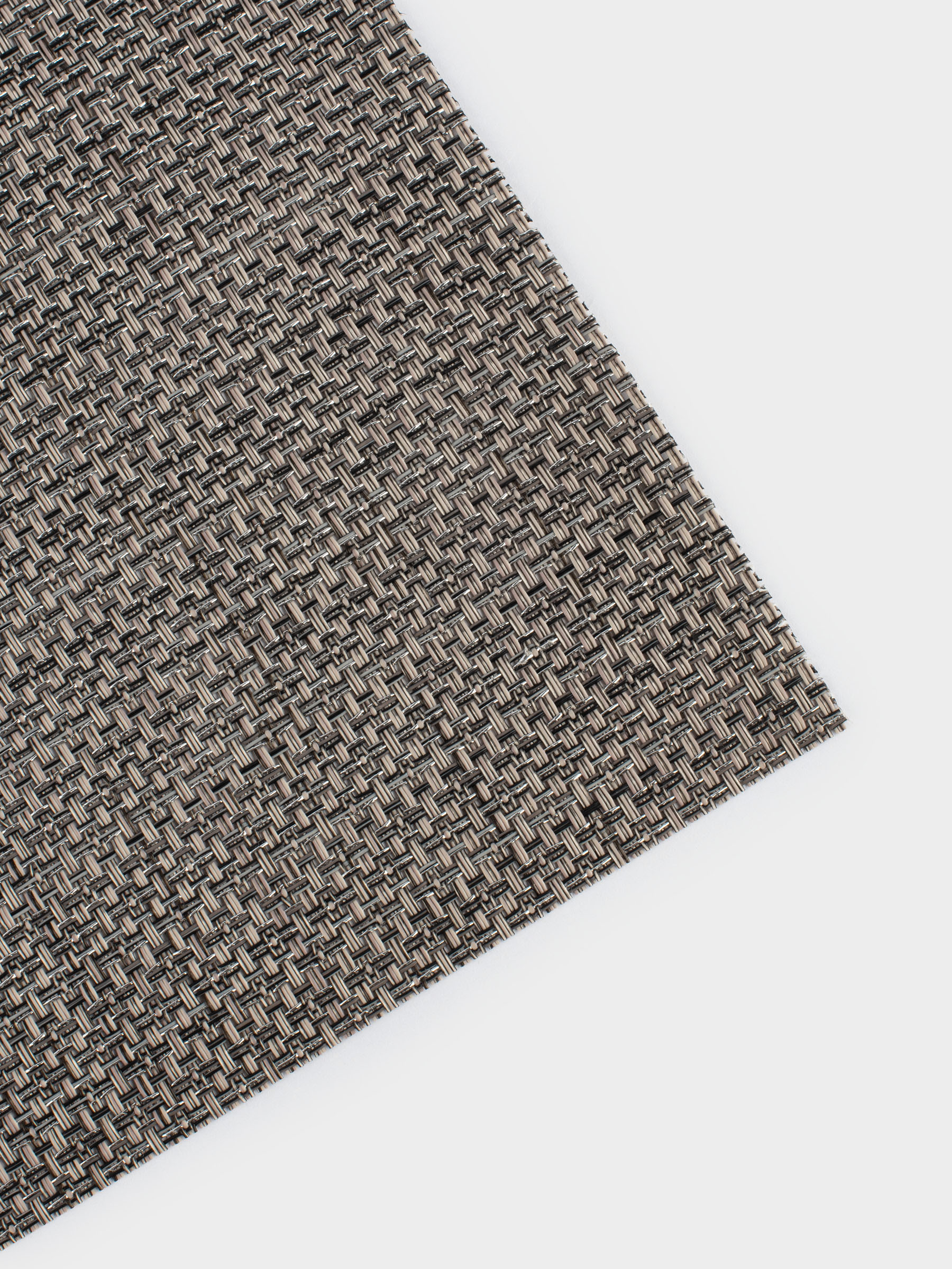 Салфетка под приборы, 30x45 см, ПВХ, прямоугольная, серо-коричневая, Золотистая нить, Solid, image-2