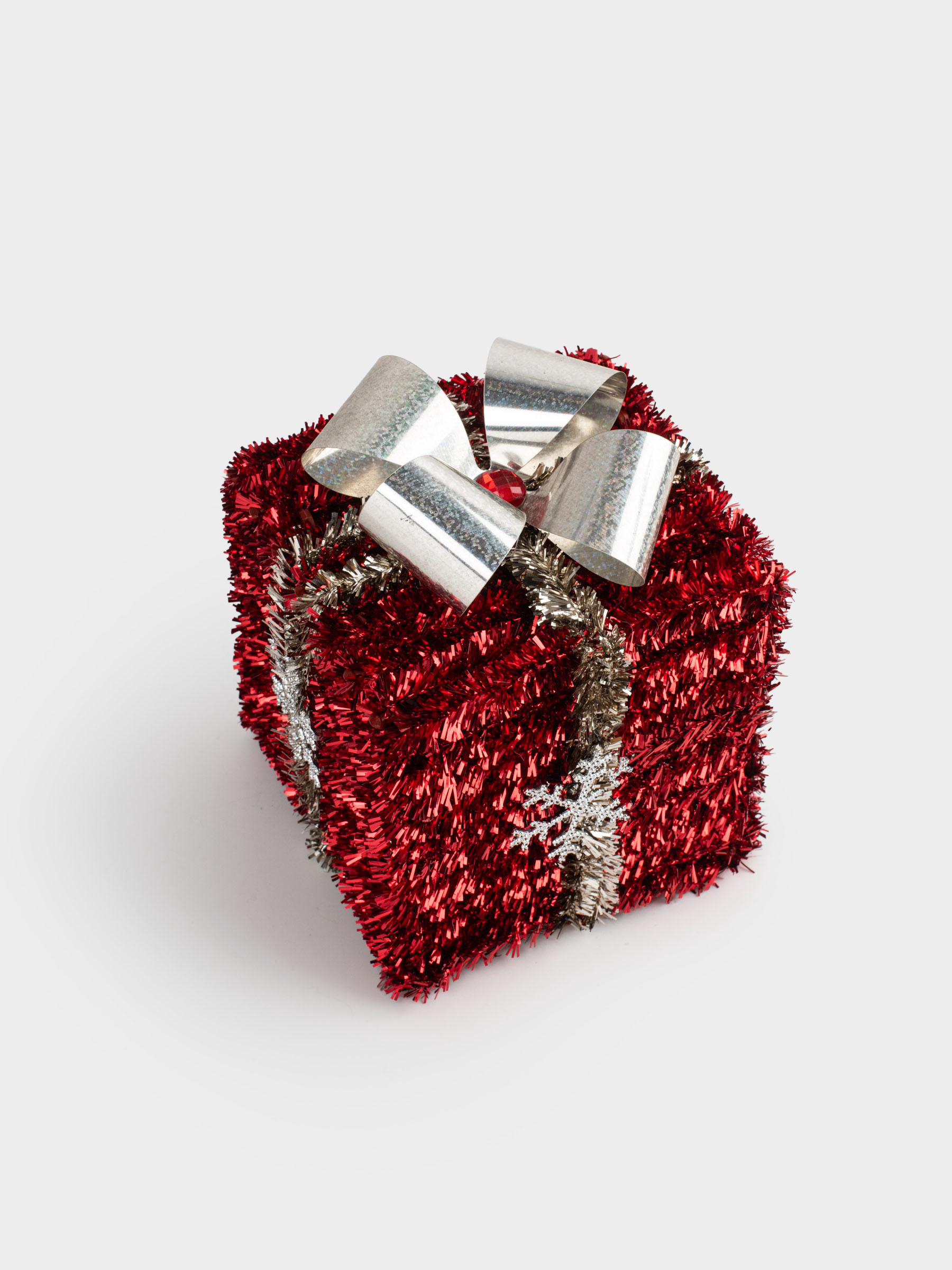 Статуэтка, 15 см, мишура/пластик, красная, Подарок, Tinsel decor, image-2