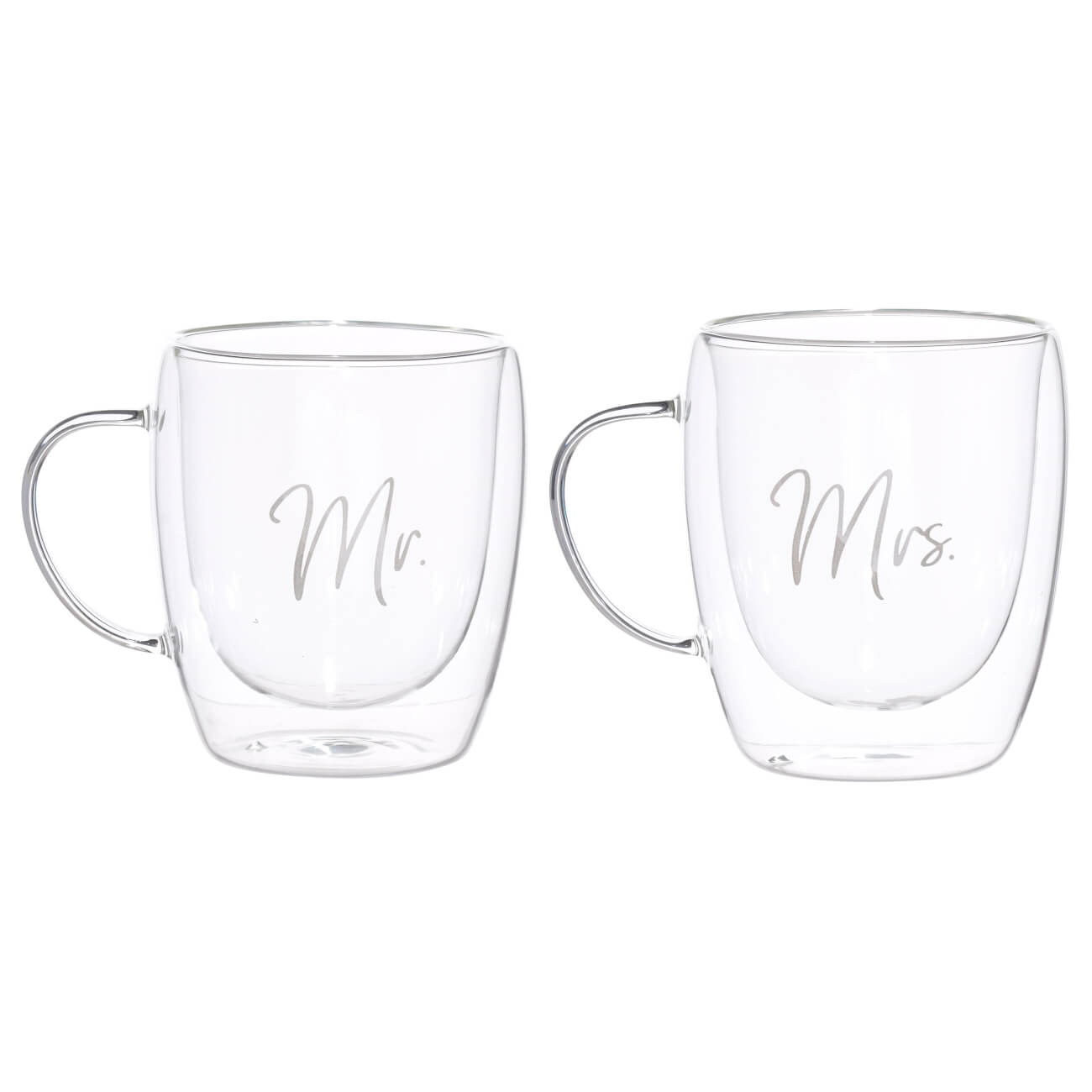 

Кружка, 300 мл, 2 шт, стекло Б, Mr & Mrs, Air decor