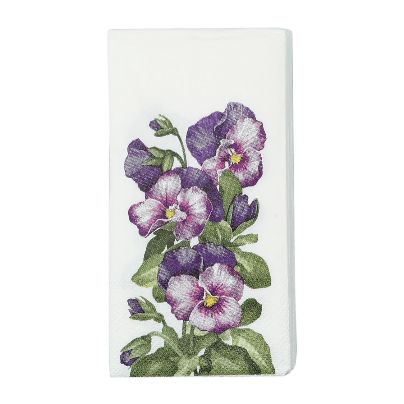 

Салфетки бумажные, 33х33 см, 20 шт, прямоугольные, белые, Фиалки, Flower garden