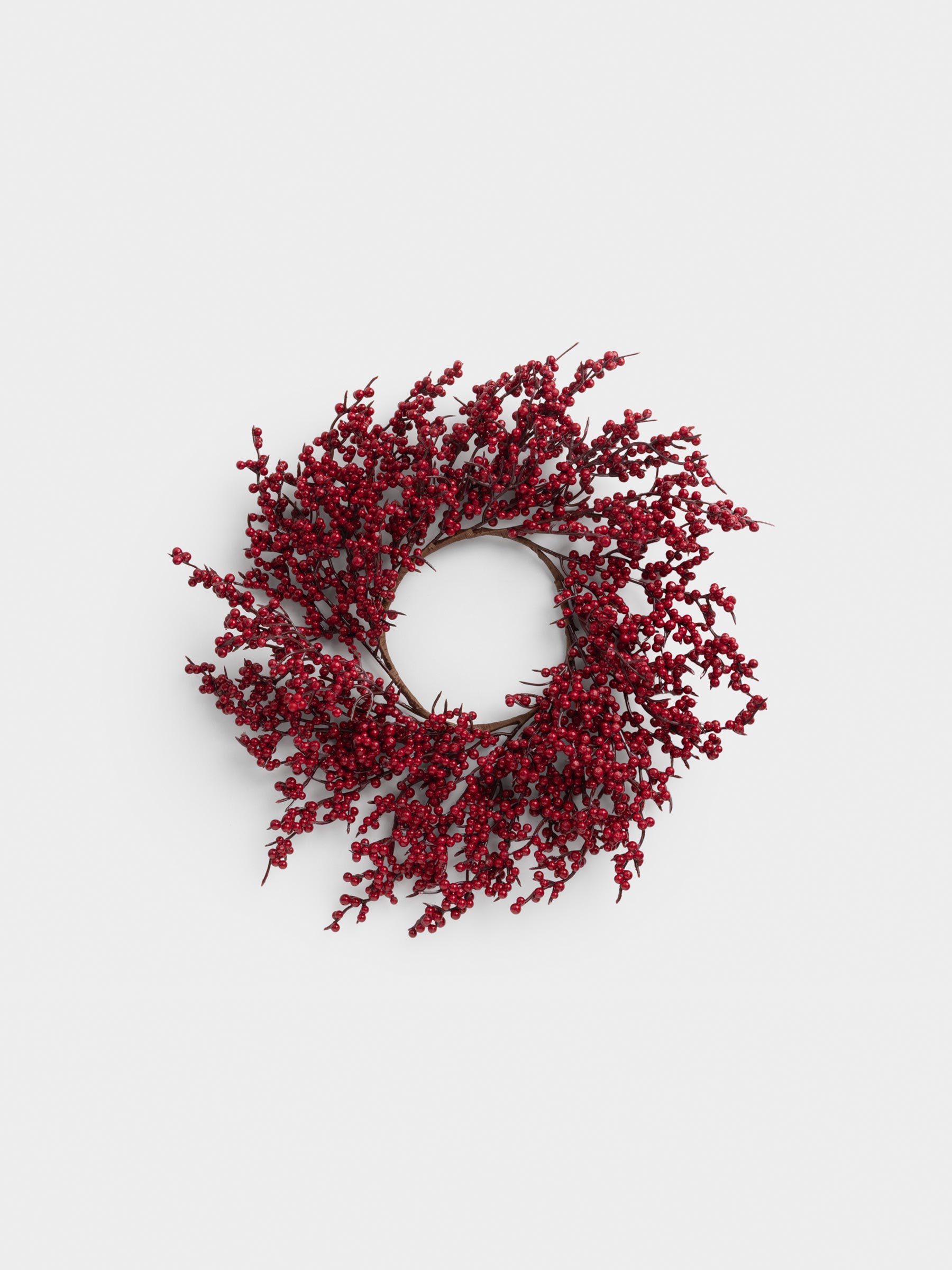Венок декоративный, 44 см, Красные ягоды, Red berry