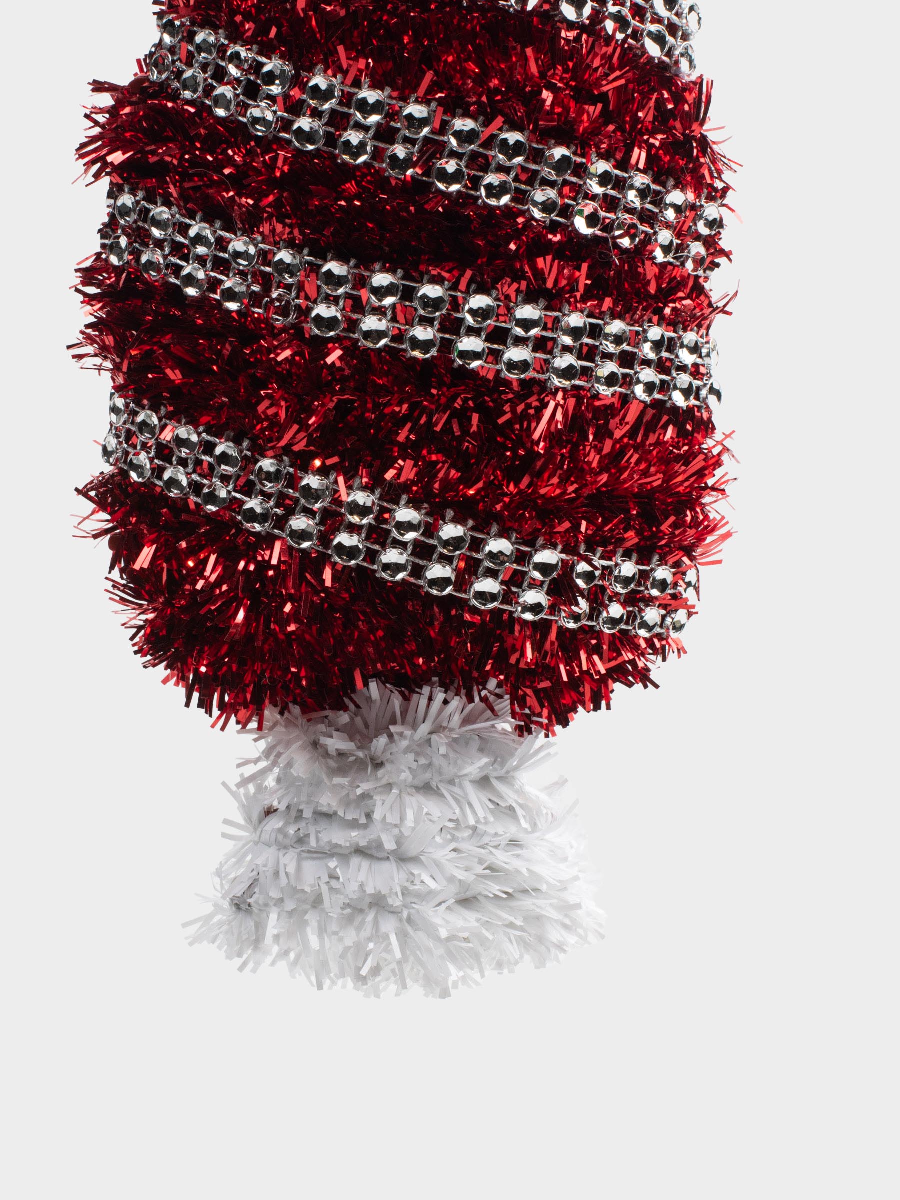 Игрушка елочная, 15 см, мишура/пластик, красно-белая, Конфета, Tinsel christmas, image-2