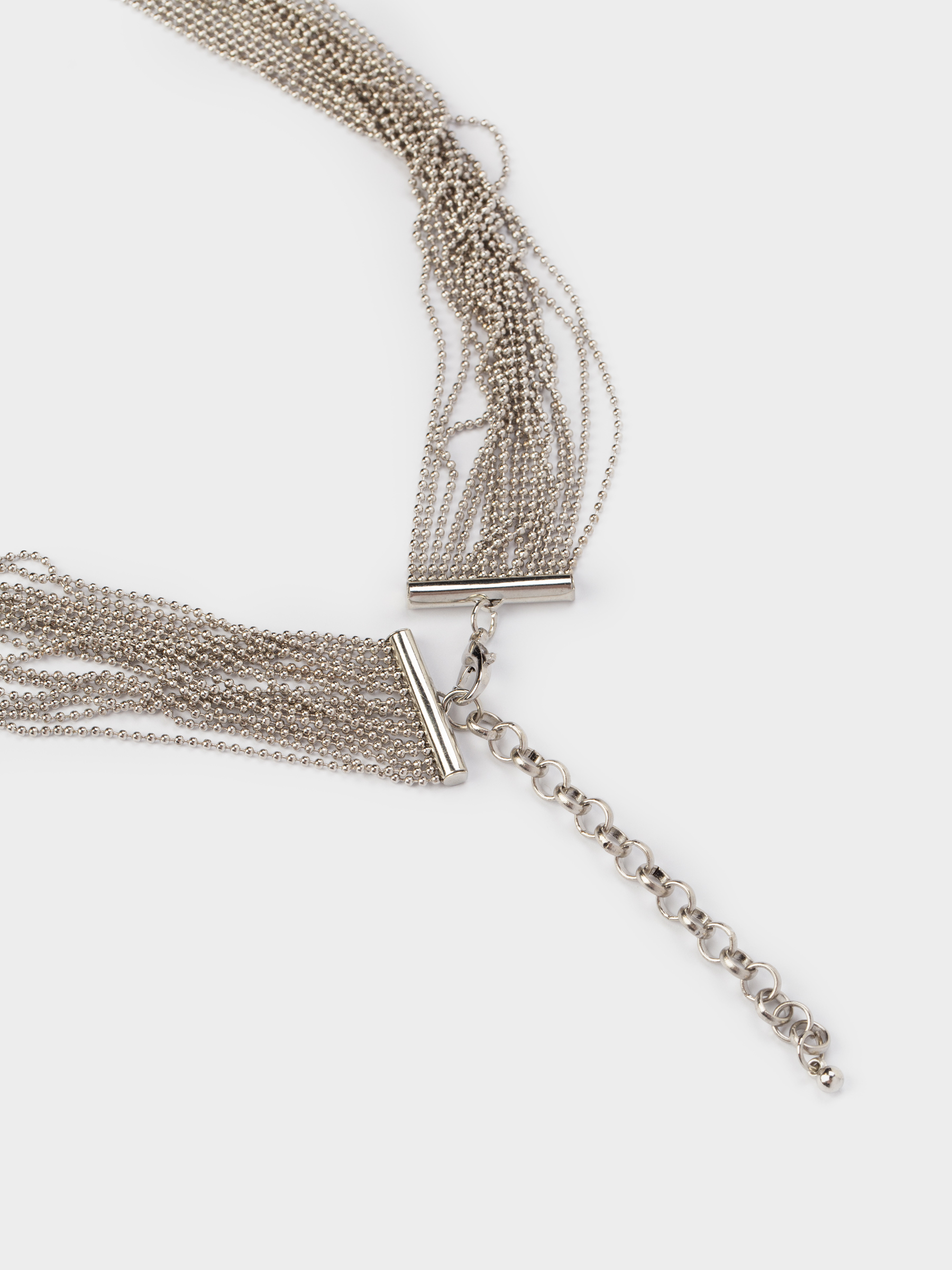 Колье, 1 м, металл, серебристое, Узел, Jewelry knot, image-3
