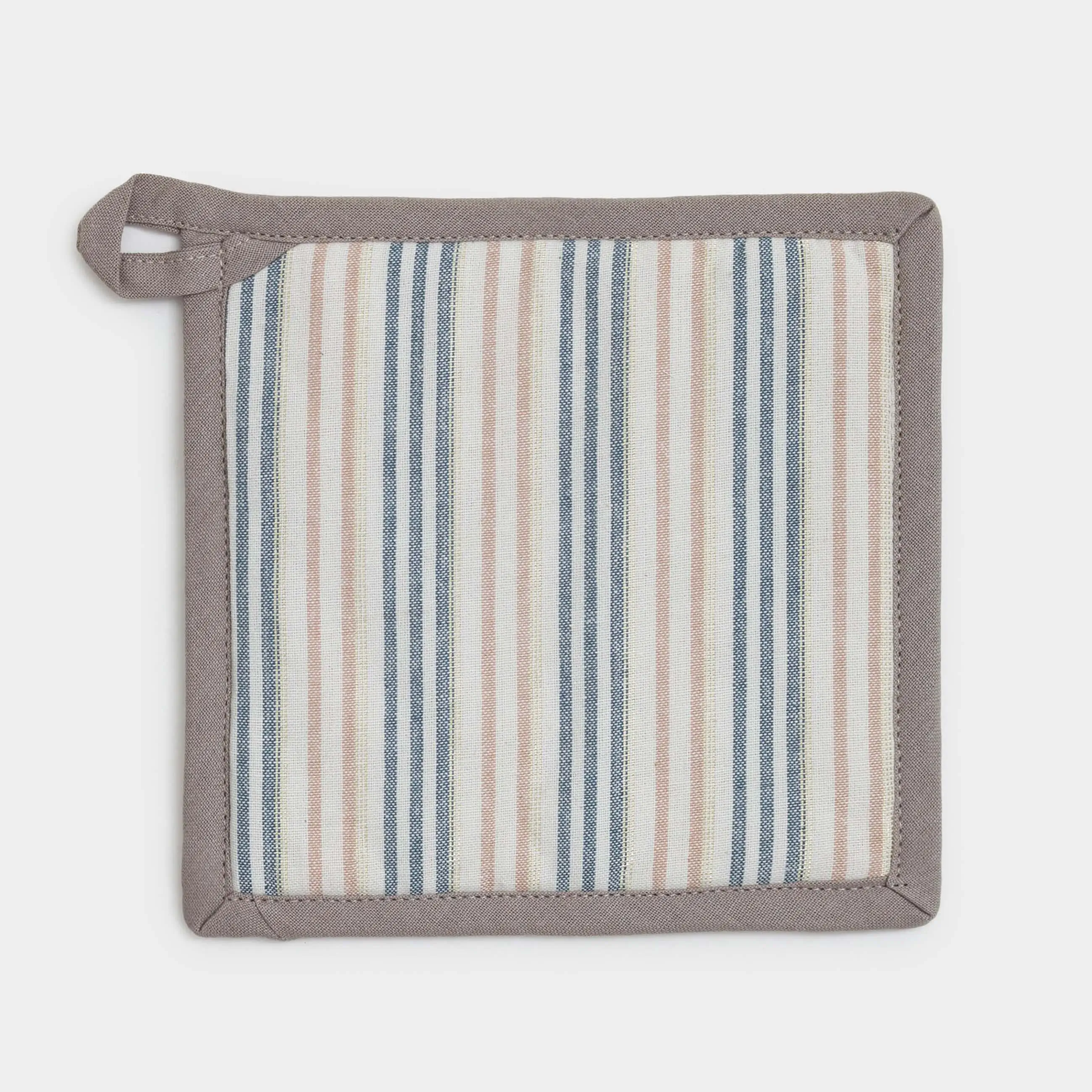 Прихватка, 20х20 см, хлопок, молочная, Полосы, Stripes kitchen