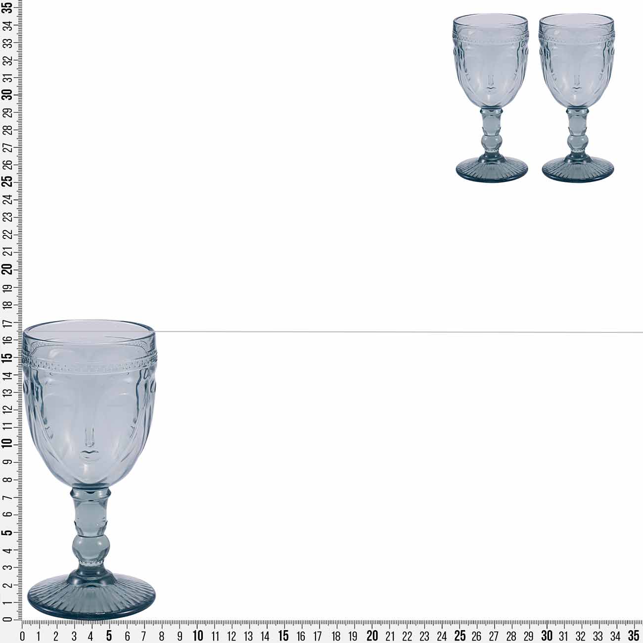 Бокал-кубок для вина, 260 мл, 2 шт, стекло Р, серый, Лица, Face изображение № 2