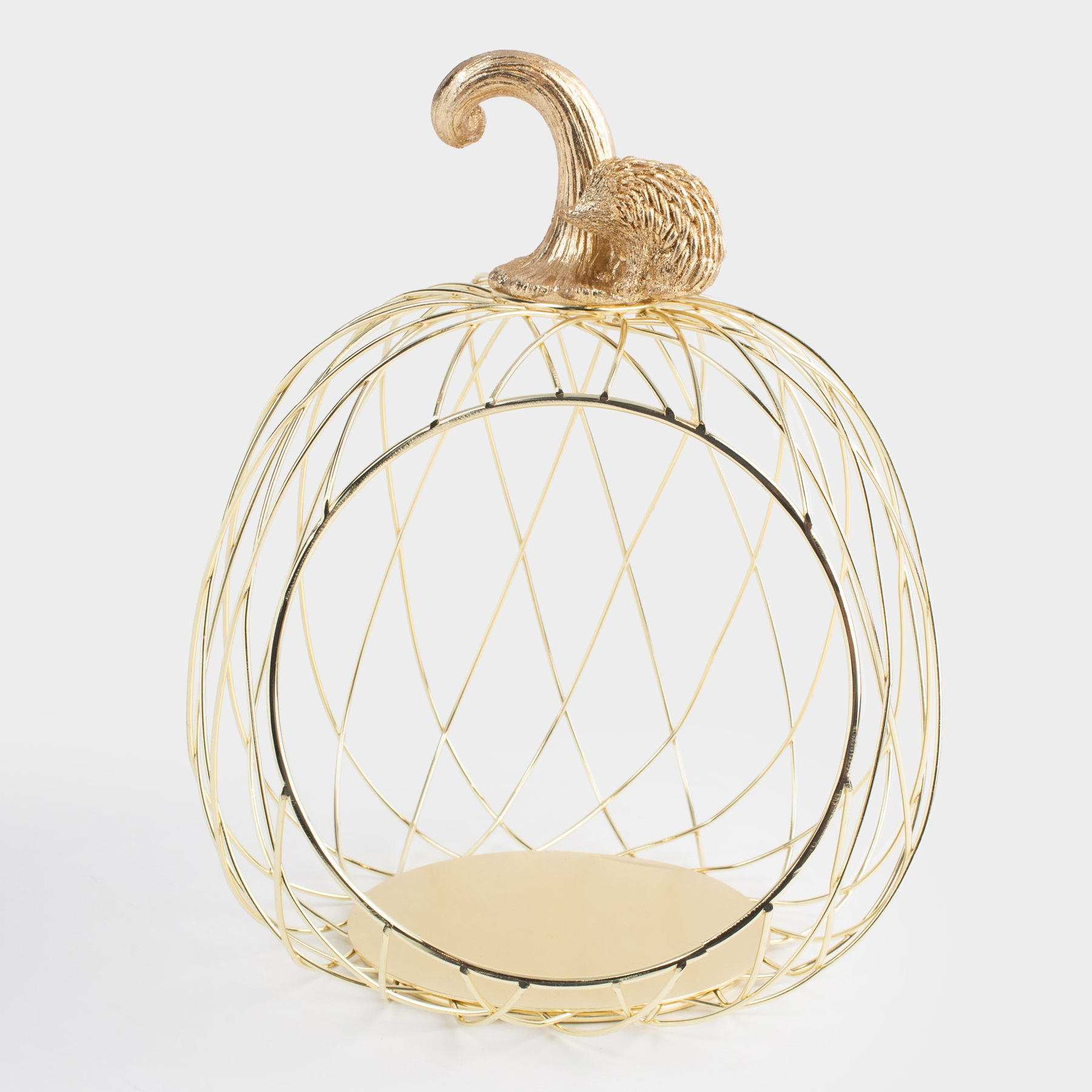 Корзина для фруктов 24х24x26 см металлполирезин золотистая Тыква Twist gold 1993₽