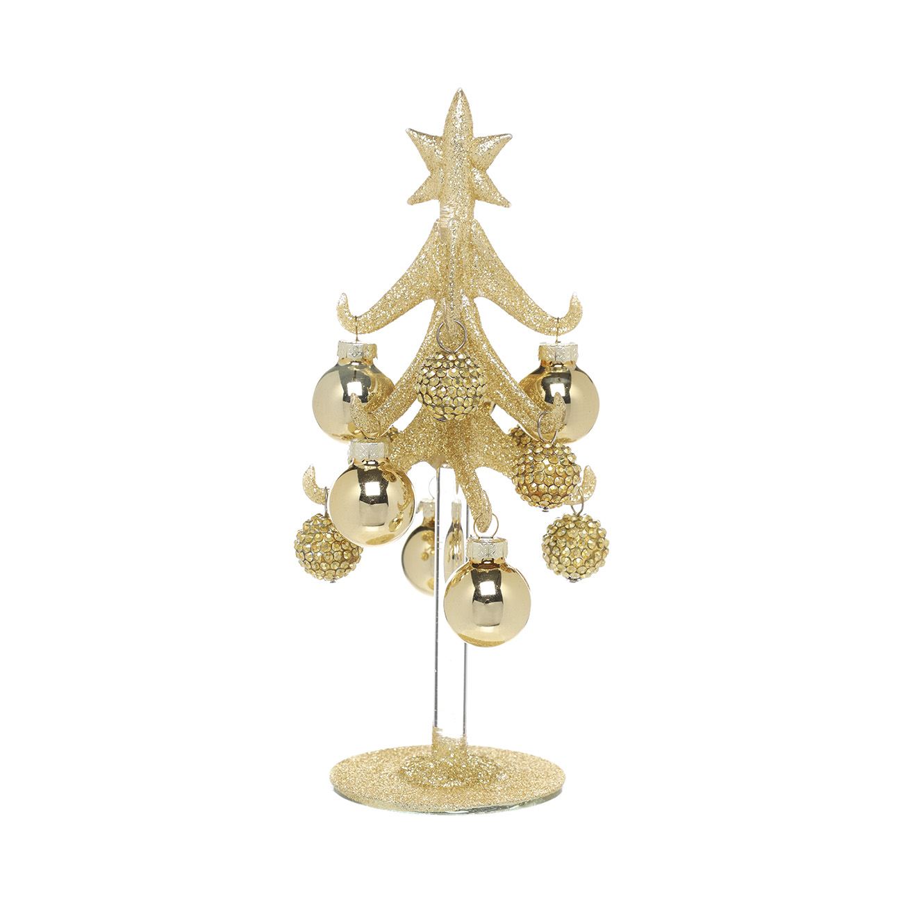 

Статуэтка, 20 см, с подвесками, стекло, шампань, Елка с шарами, Christmas style