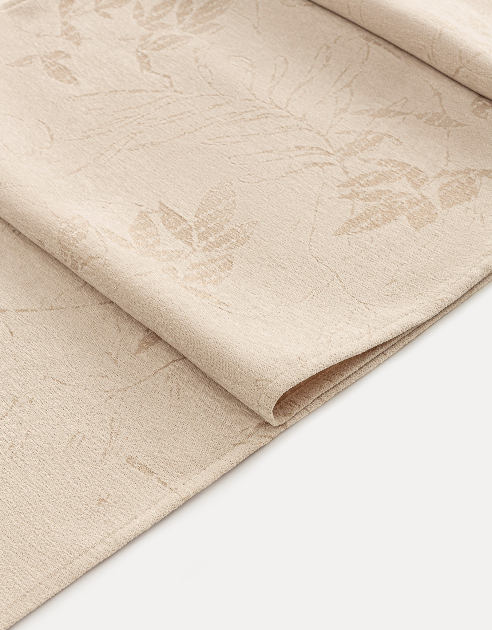 Дорожка настольная, 40x160 см, жаккард, шенилл, бежевая, Ветви, Texture branches