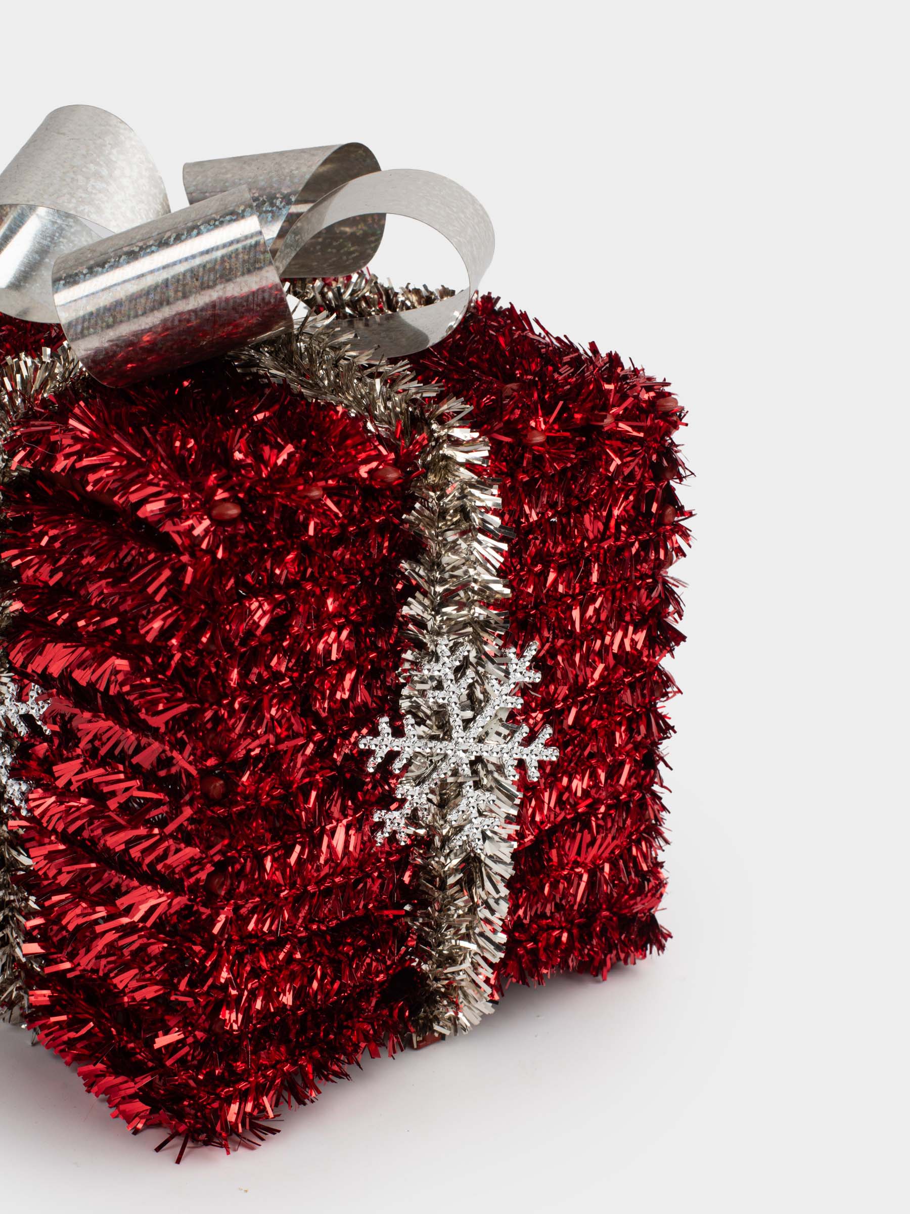 Статуэтка, 15 см, мишура/пластик, красная, Подарок, Tinsel decor, image-4