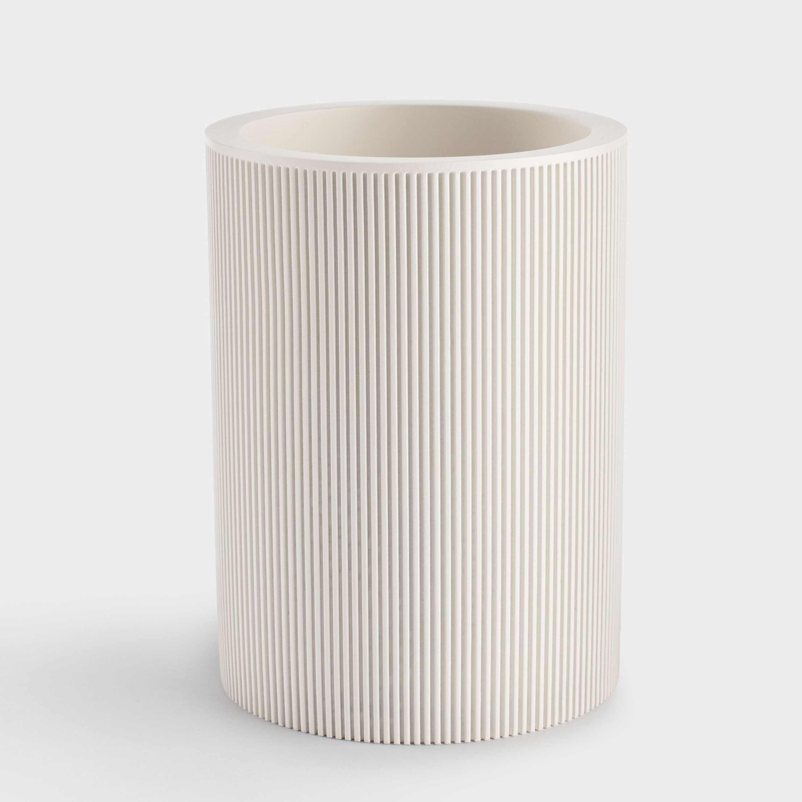 Стакан для ванной комнаты, 10 см, полирезин, молочный, White stripes