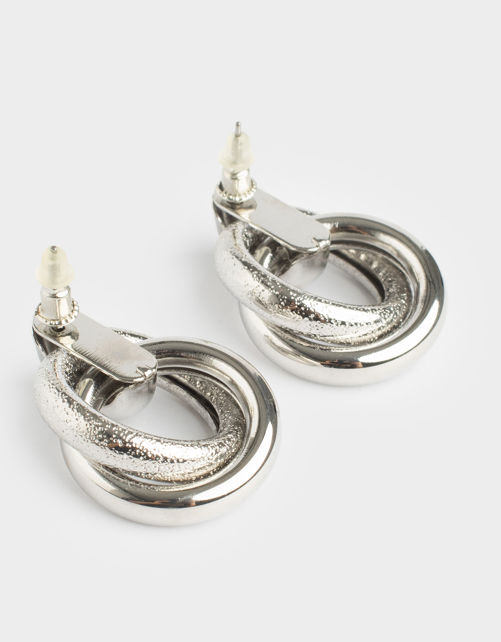 Серьги-пусеты, 3 см, 2 шт, металл, серебристые, Jewelry, image-1