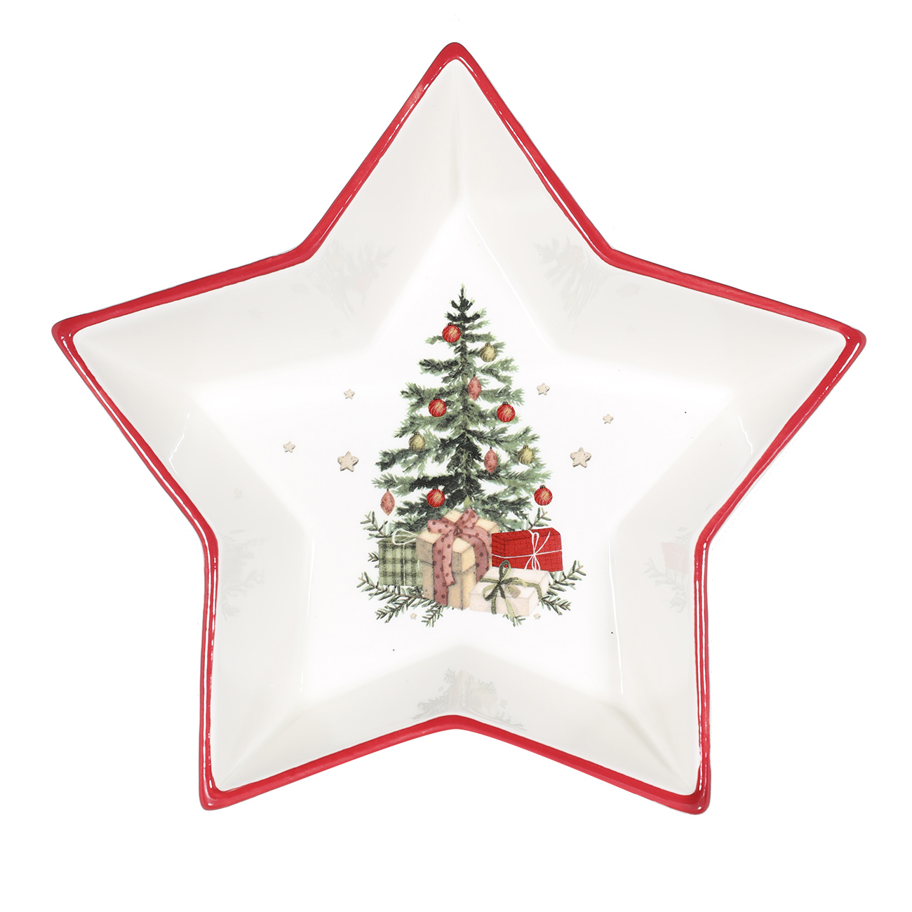 Блюдо глубокое, 20х19 см, керамика, Звезда, Подарки под елкой, Christmas tree