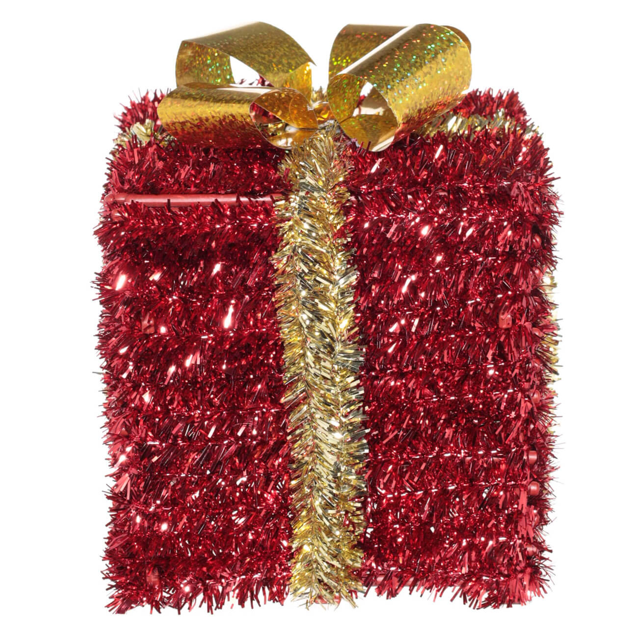 

Статуэтка, 15 см, мишура/пластик, красно-золотистая, Подарок, Tinsel decor