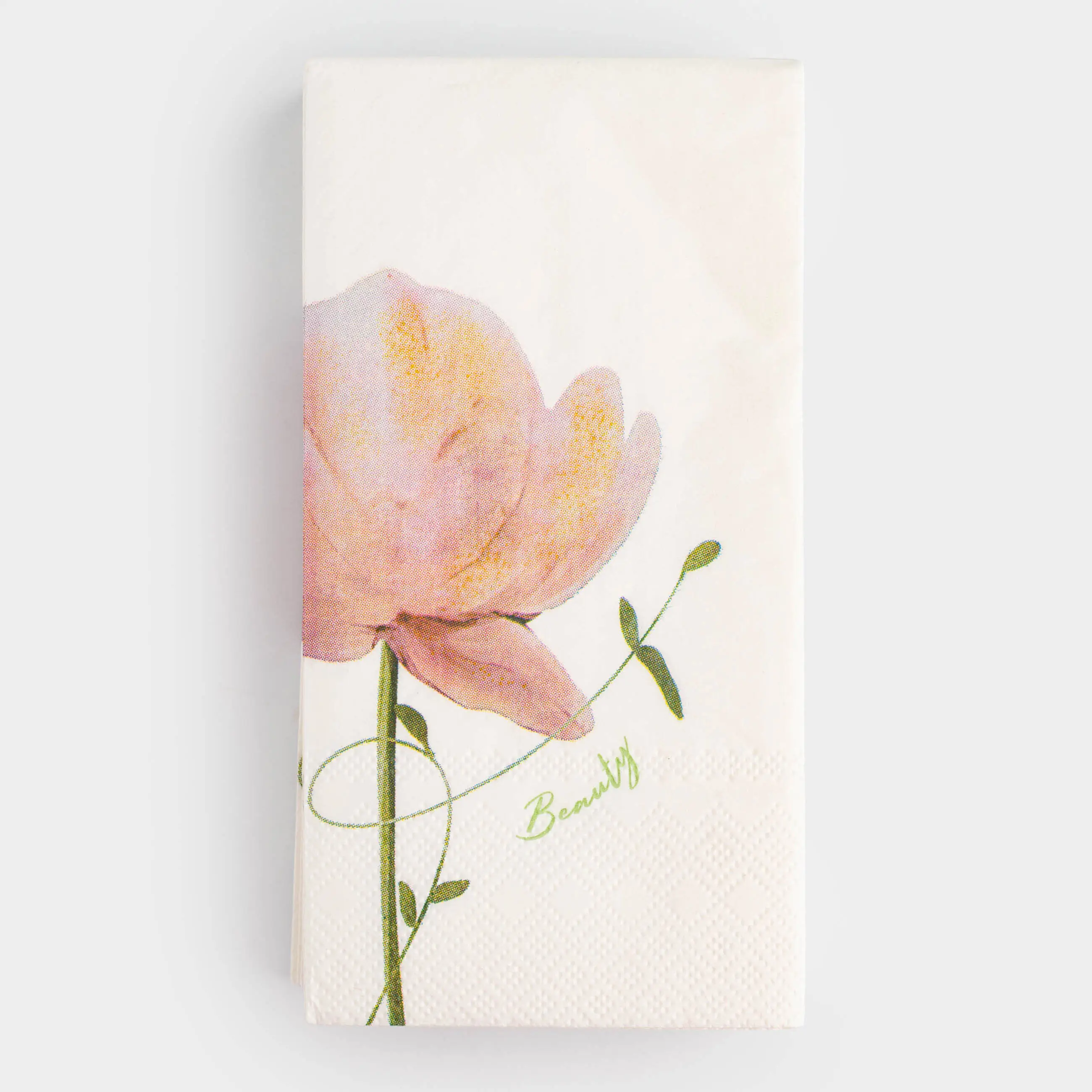 Салфетки бумажные, 33х33 см, 20 шт, прямоугольные, белые, Пион, Peony gold