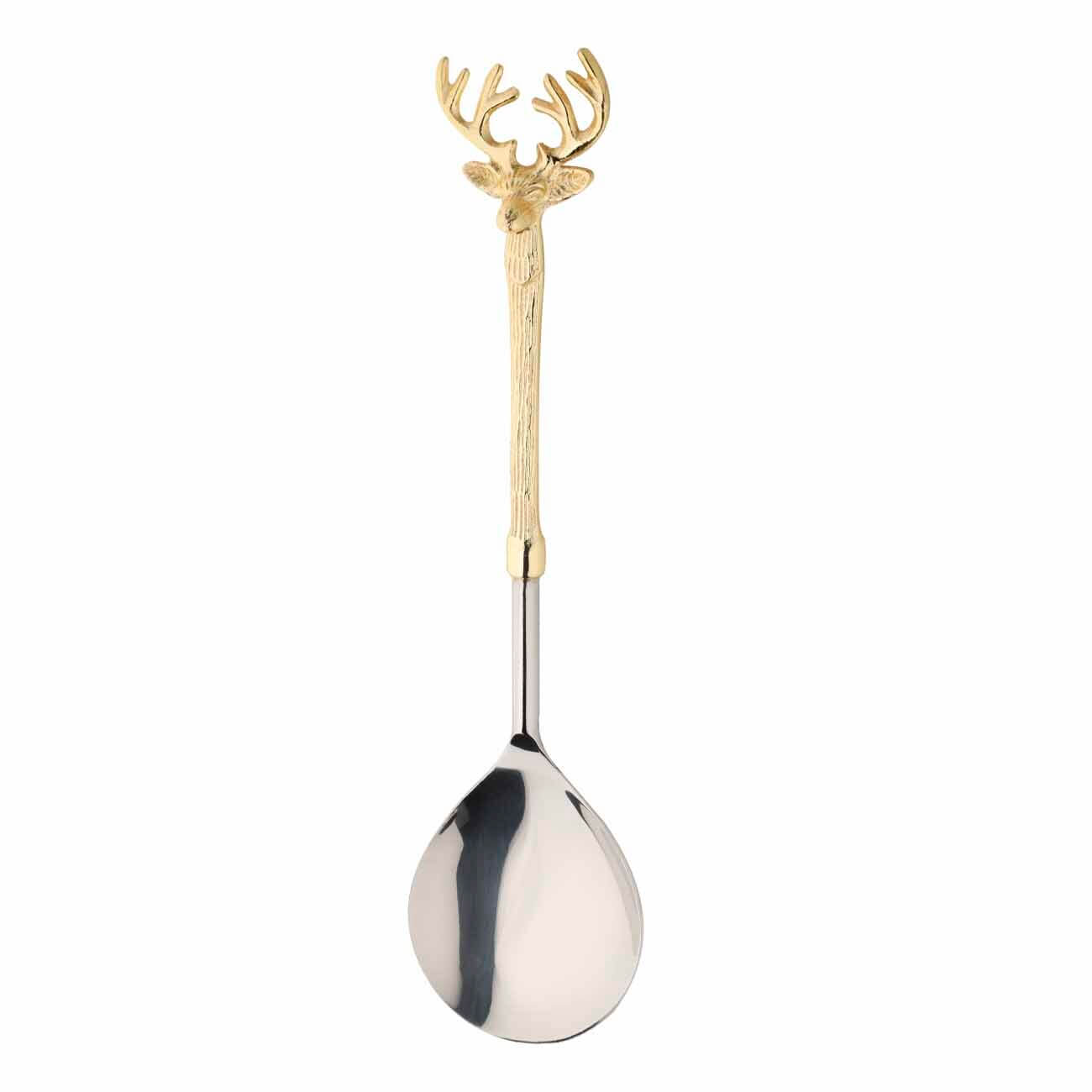 

Ложка сервировочная, 29 см, сталь, золотистая, Олень, Winter deer