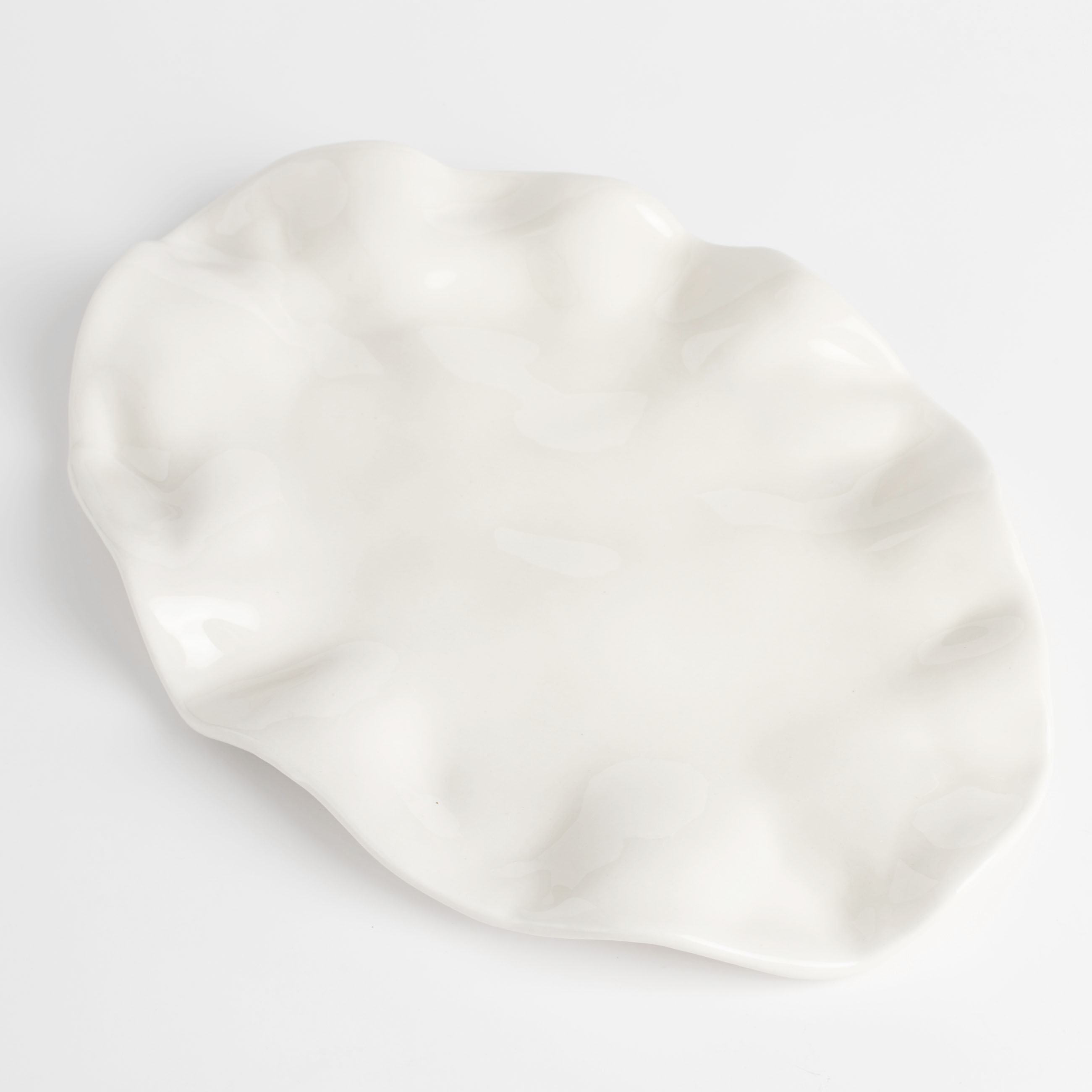 Блюдо, 20х30 см, керамика, молочное, Мятый эффект, Crumple изображение № 2