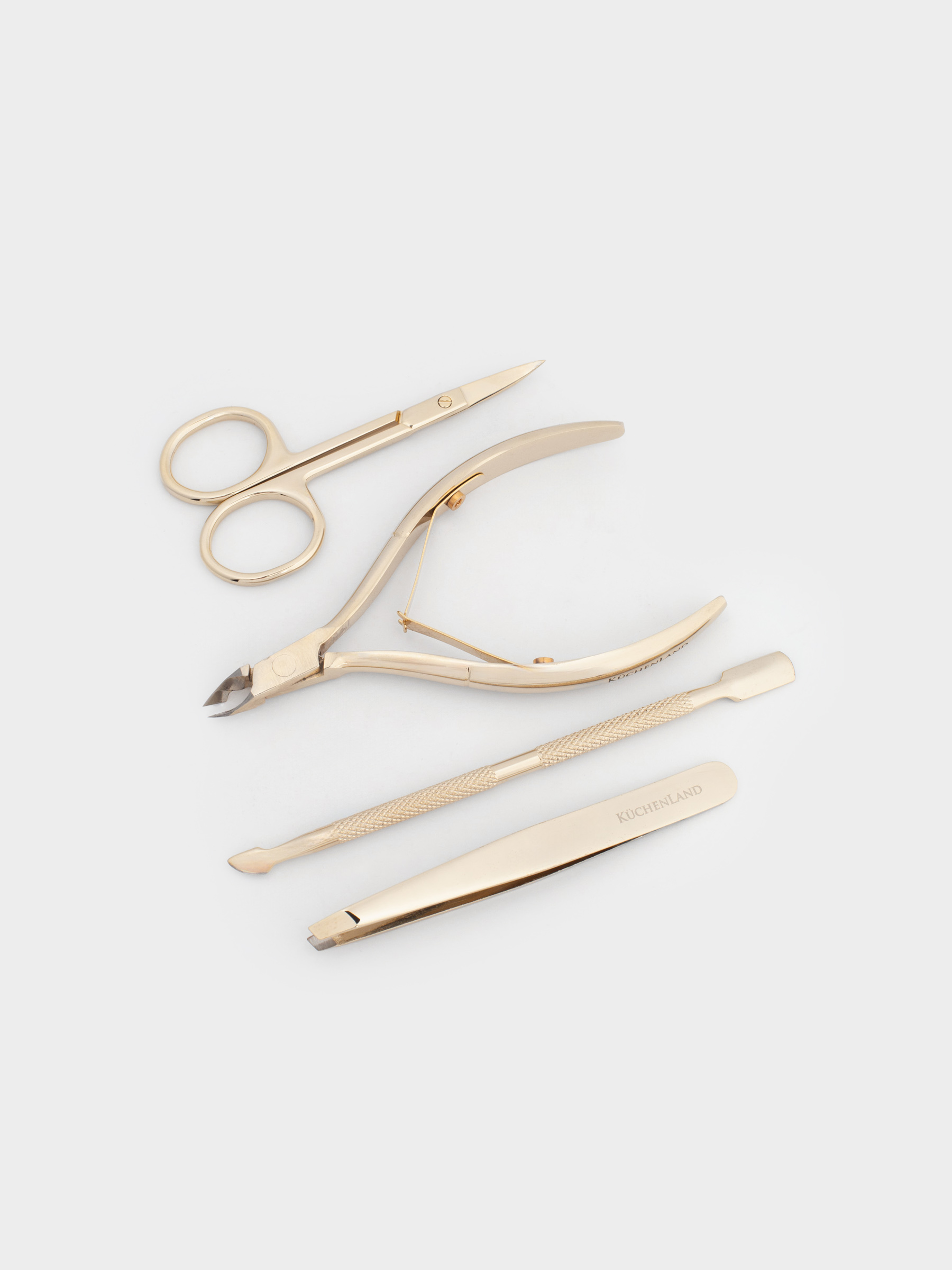 Набор маникюрный, 4 пр, в футляре, сталь/полиуретан, золотистый, Manicure gold, image-3