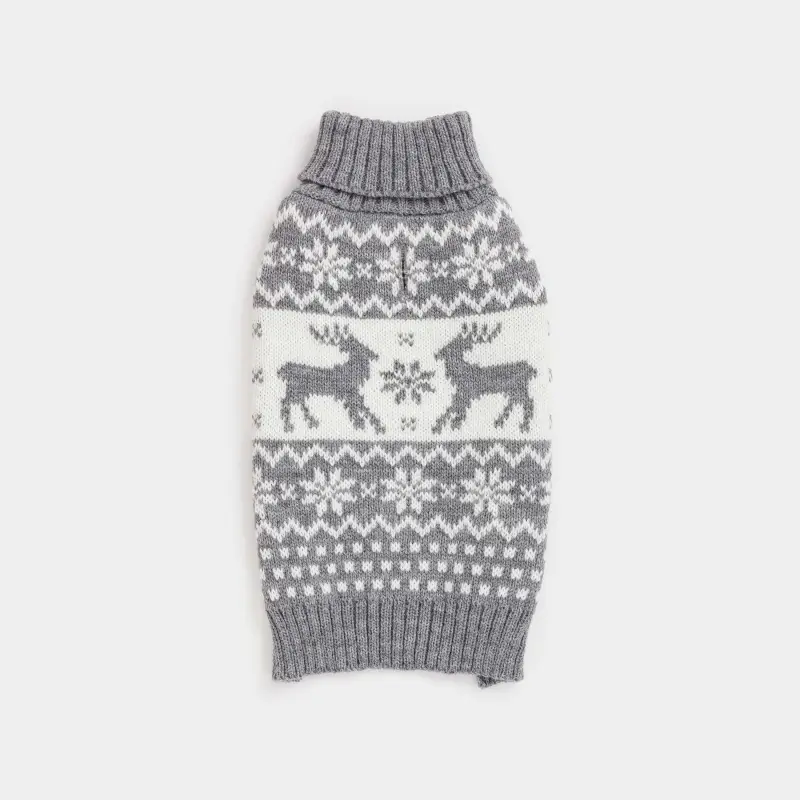Свитер для животных,  акрил, серо-белый, Рождественский узор, Fashion pet ,image-0