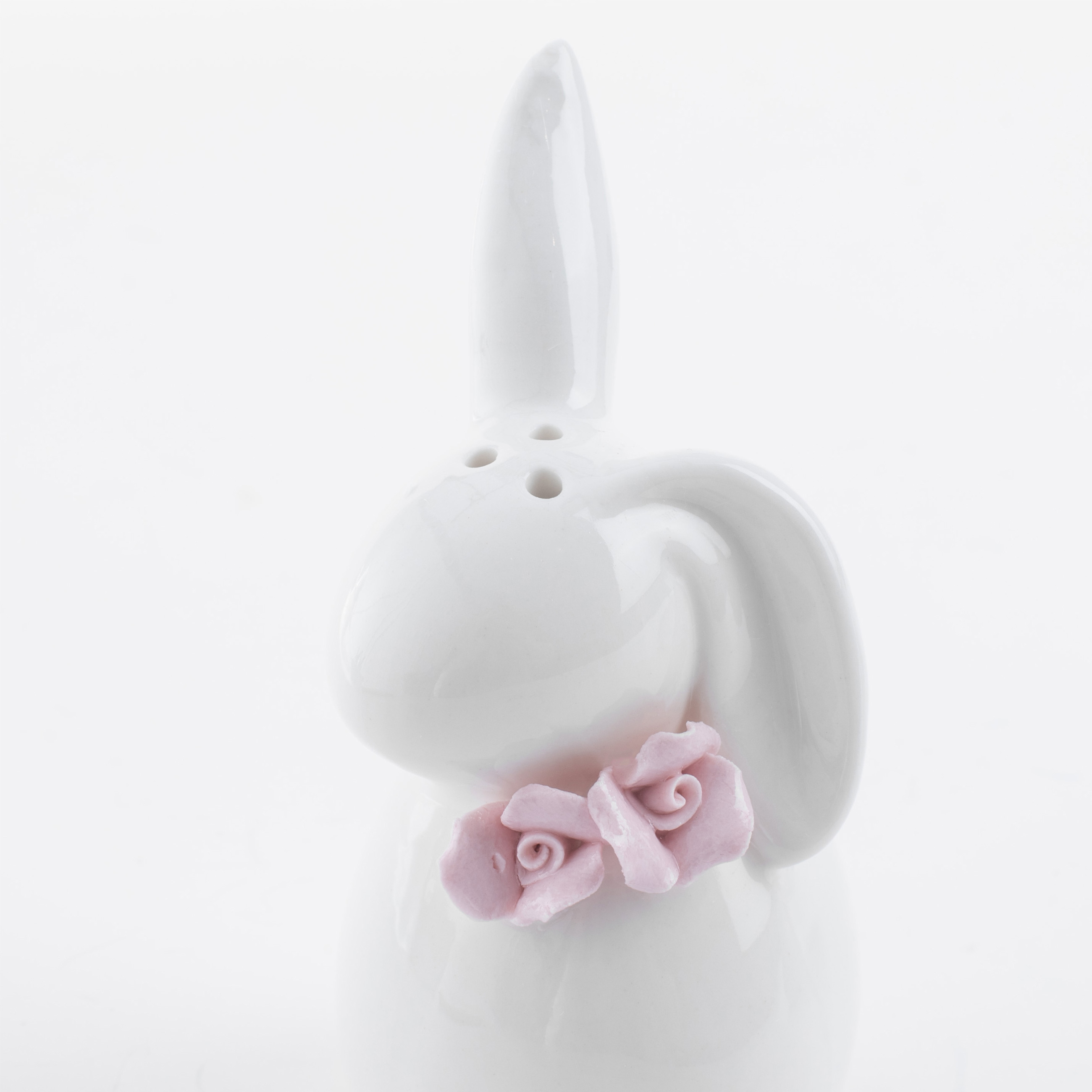 Набор для соли и перца, 10 см, фарфор P, белый, Кролики с цветами, Pure Easter
