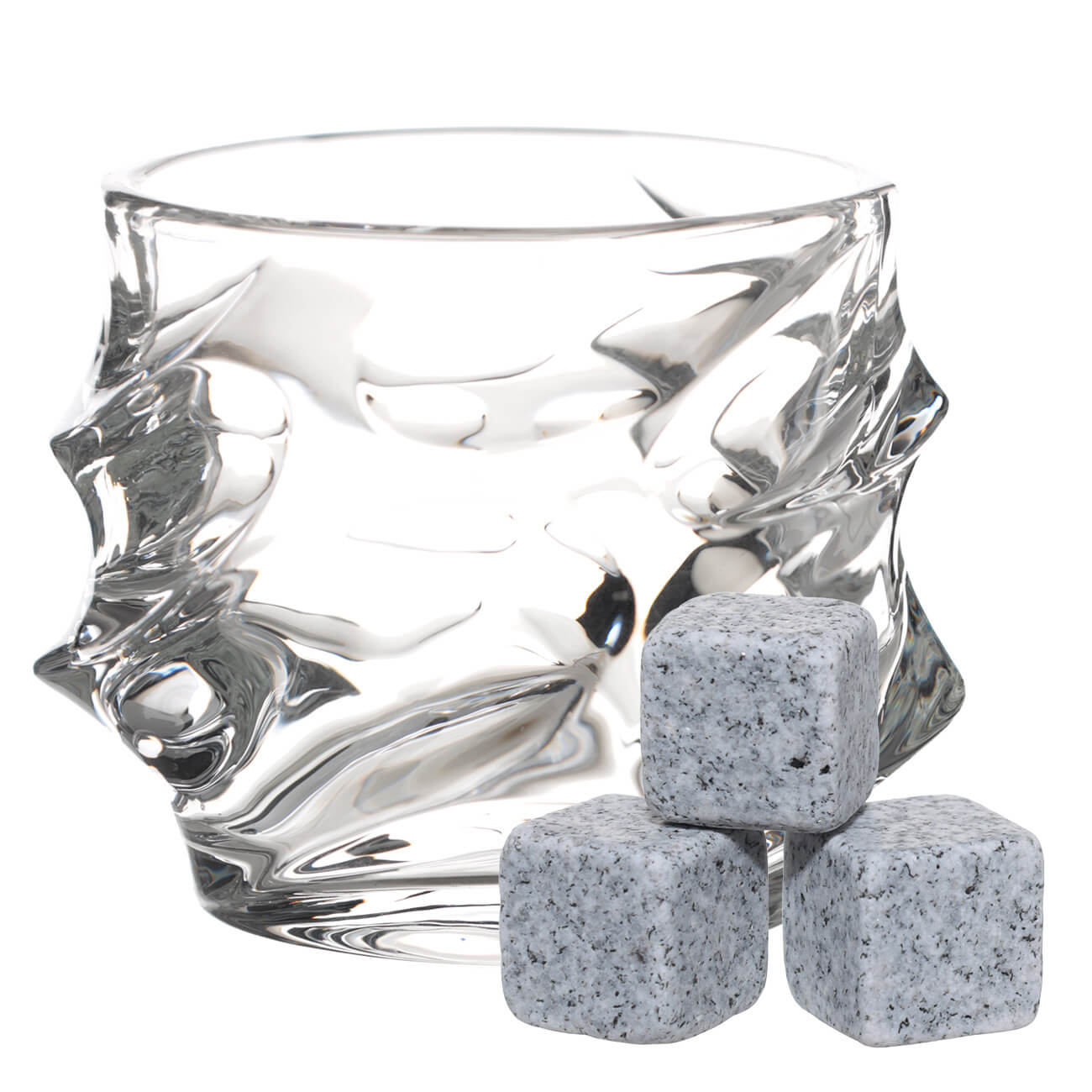 Набор для виски, 1 перс, 4 пр, стакан/кубики, стекло Р/гранит, Peak набор камней для виски 9 шт охлаждающие камни