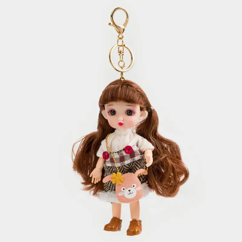 Кукла, 16 см, на шарнирах, с брелоком, ПВХ, Девочка в комбинезоне, Childhood ,image-0