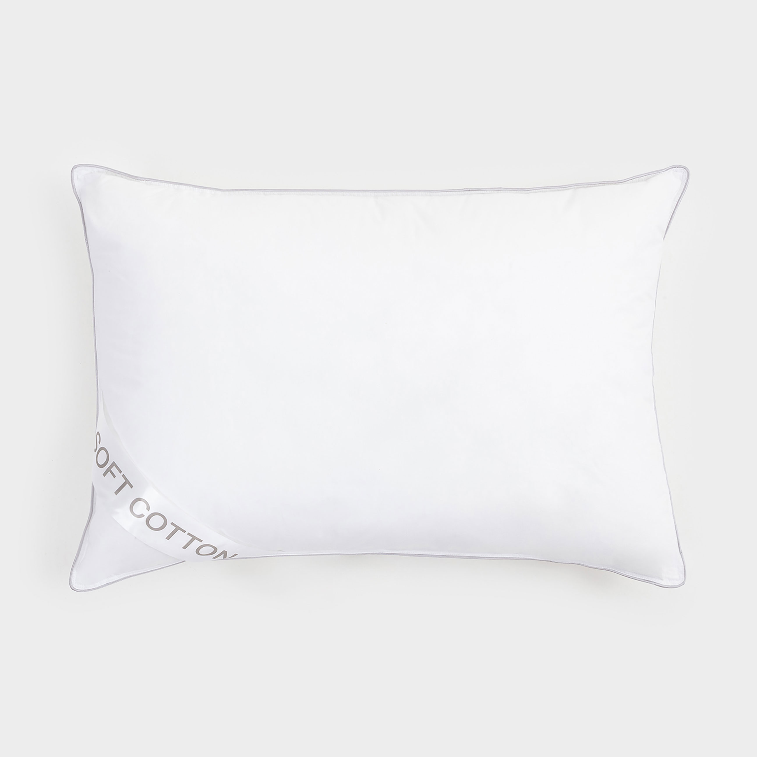 Подушка 50х70 см хлопокмикрофибра белая с серебристым кантом Soft cotton 2990₽