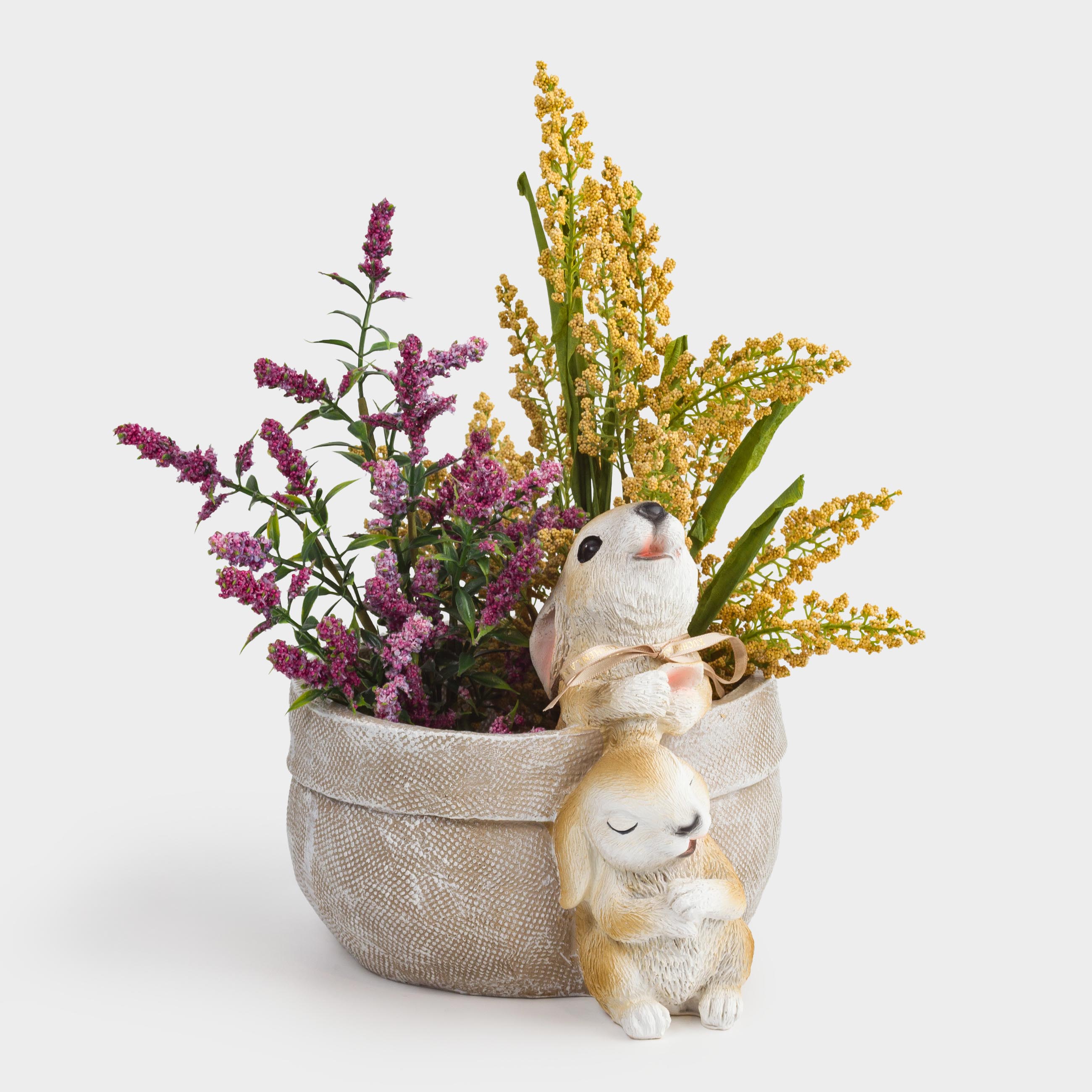 Ваза декоративная, 20х14 см, полирезин, бежевая, Кролики, Natural Easter, image-4