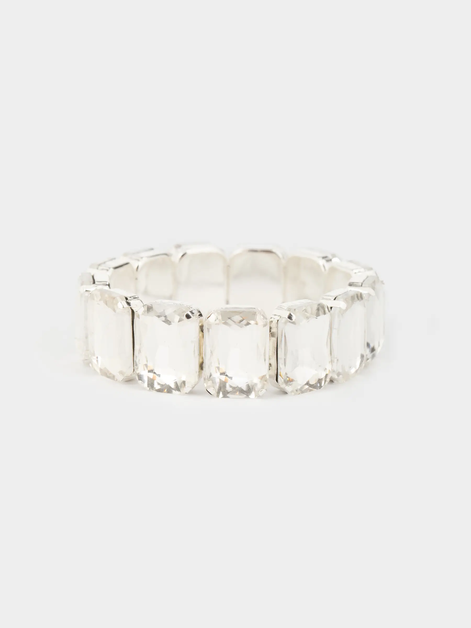 Браслет, 18 см, стекло/металл, серебристый, Кристаллы, Jewelry crystal
